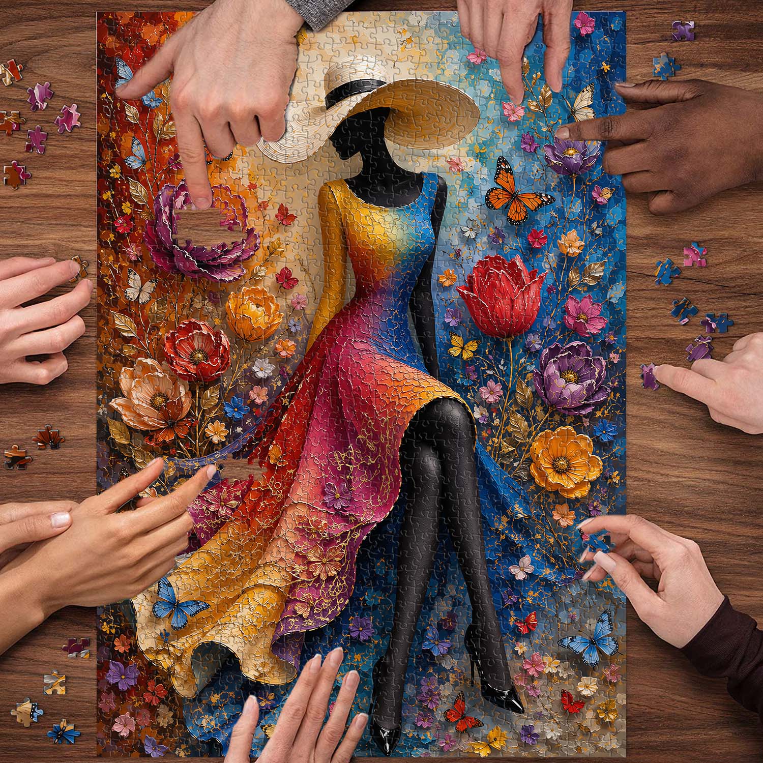 Flower Sea Silhouette Jigsaw Puzzle 1000 Piece