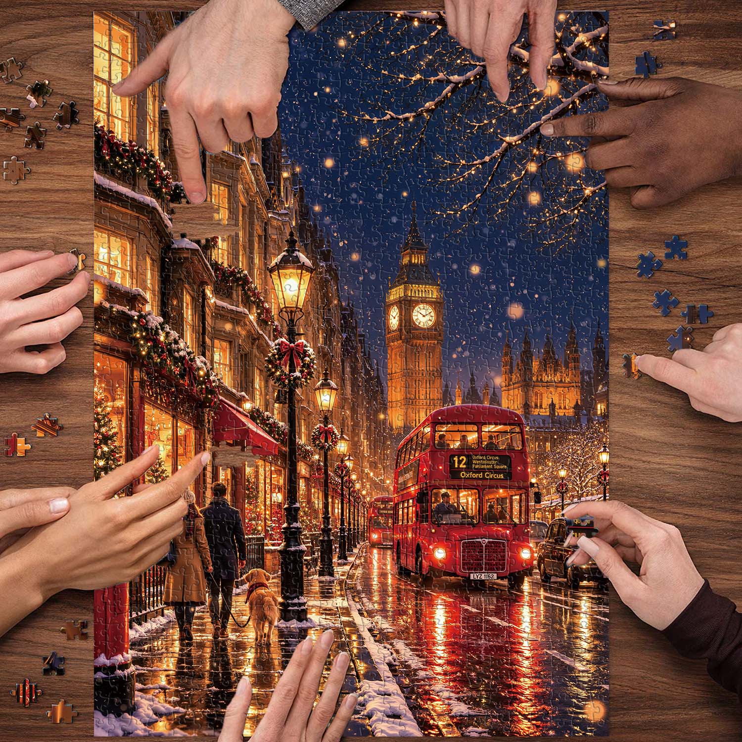 London Snow Night Jigsaw Puzzle 1000 Pieces