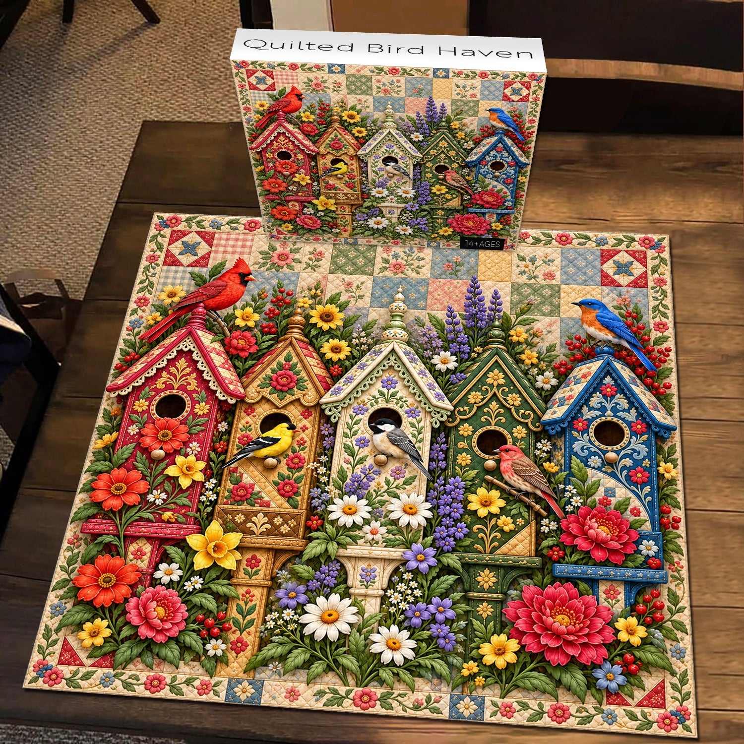 Quilted Bird Haven Jigsaw Puzzle 1000 Piece