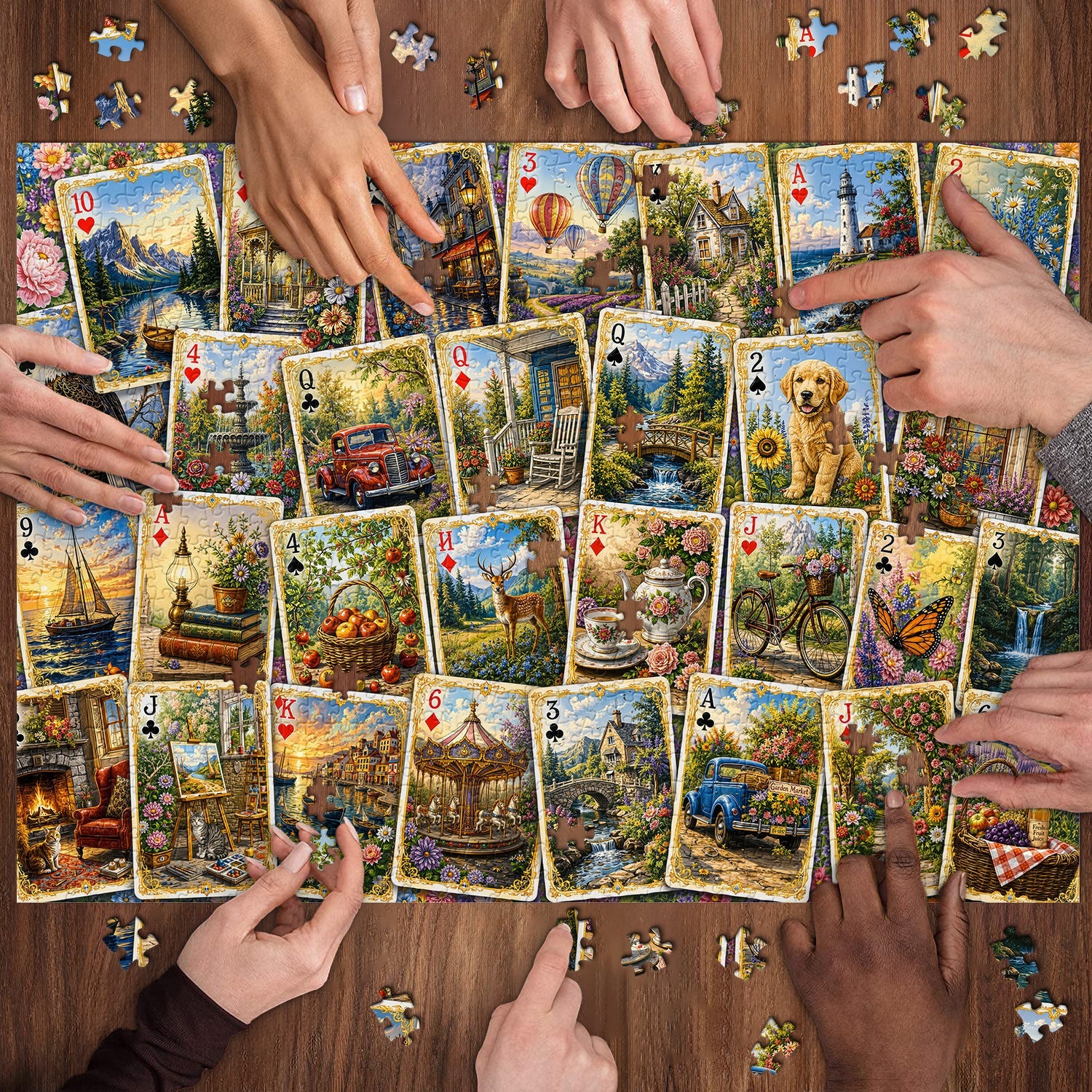 Scenic Playing Cards Jigsaw Puzzle 1000 Piece