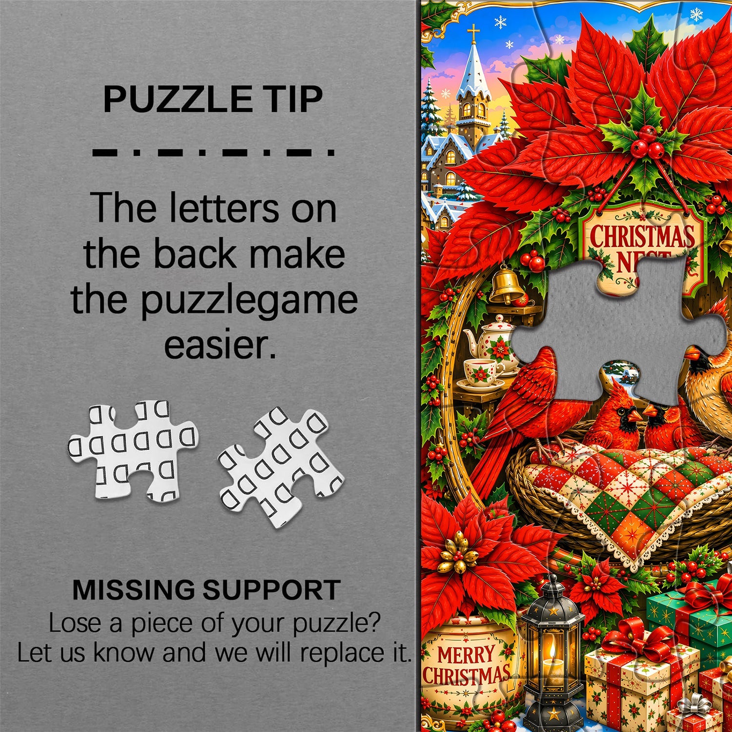 Christmas Cardinals Jigsaw Puzzle 1000 Pieces