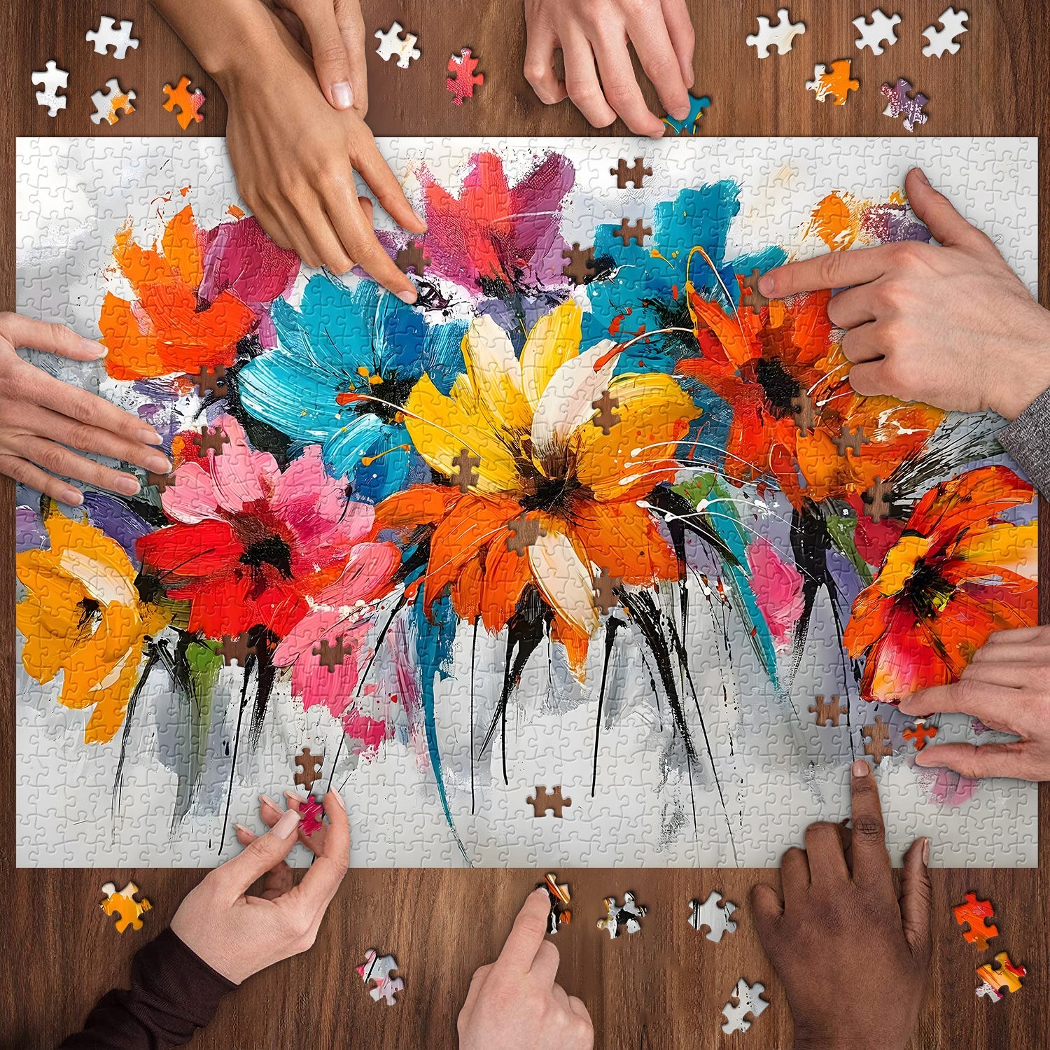 Colorful Floral Charm Jigsaw Puzzle 1000 Pieces