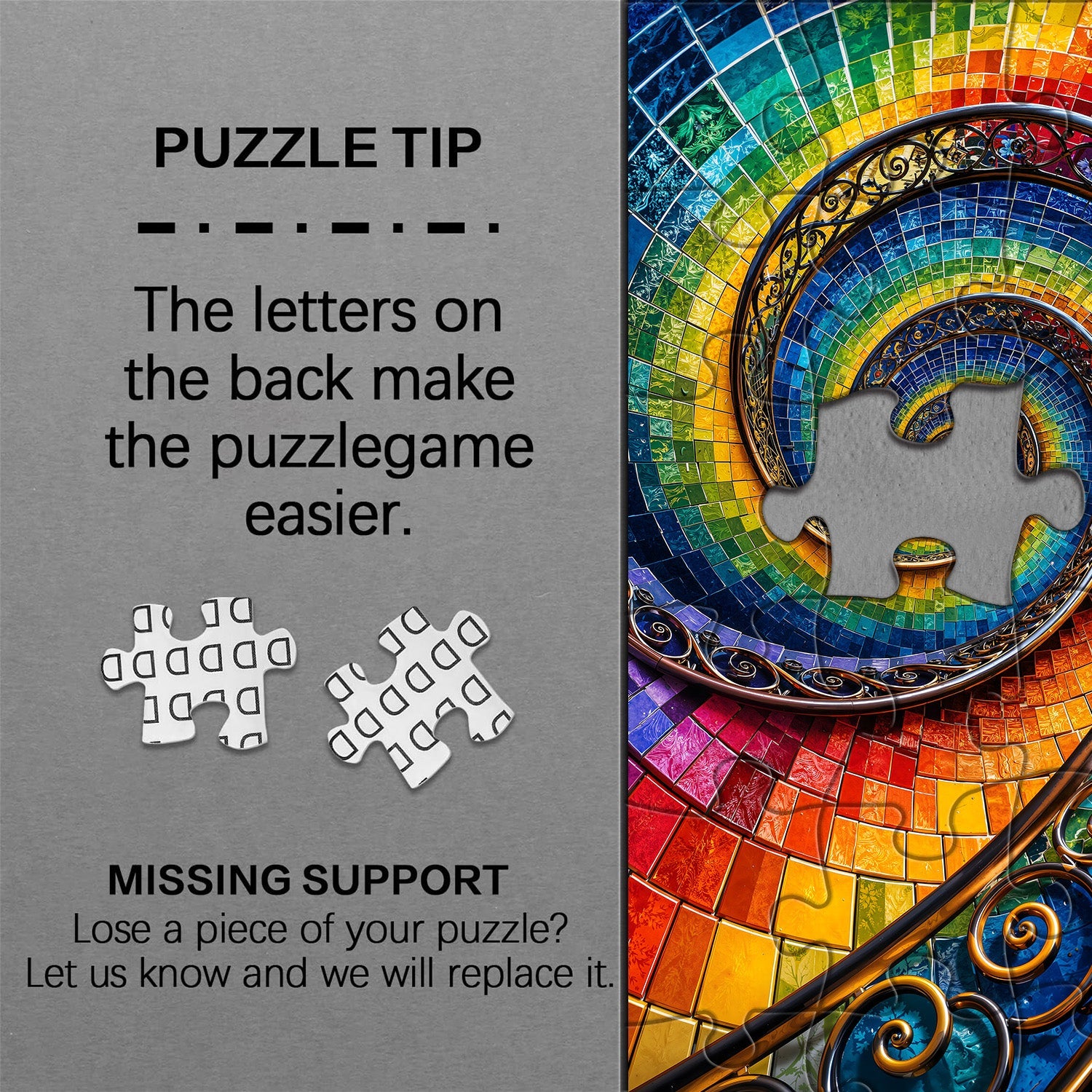 Mosaic Color Vortex Jigsaw Puzzle 1000 Piece