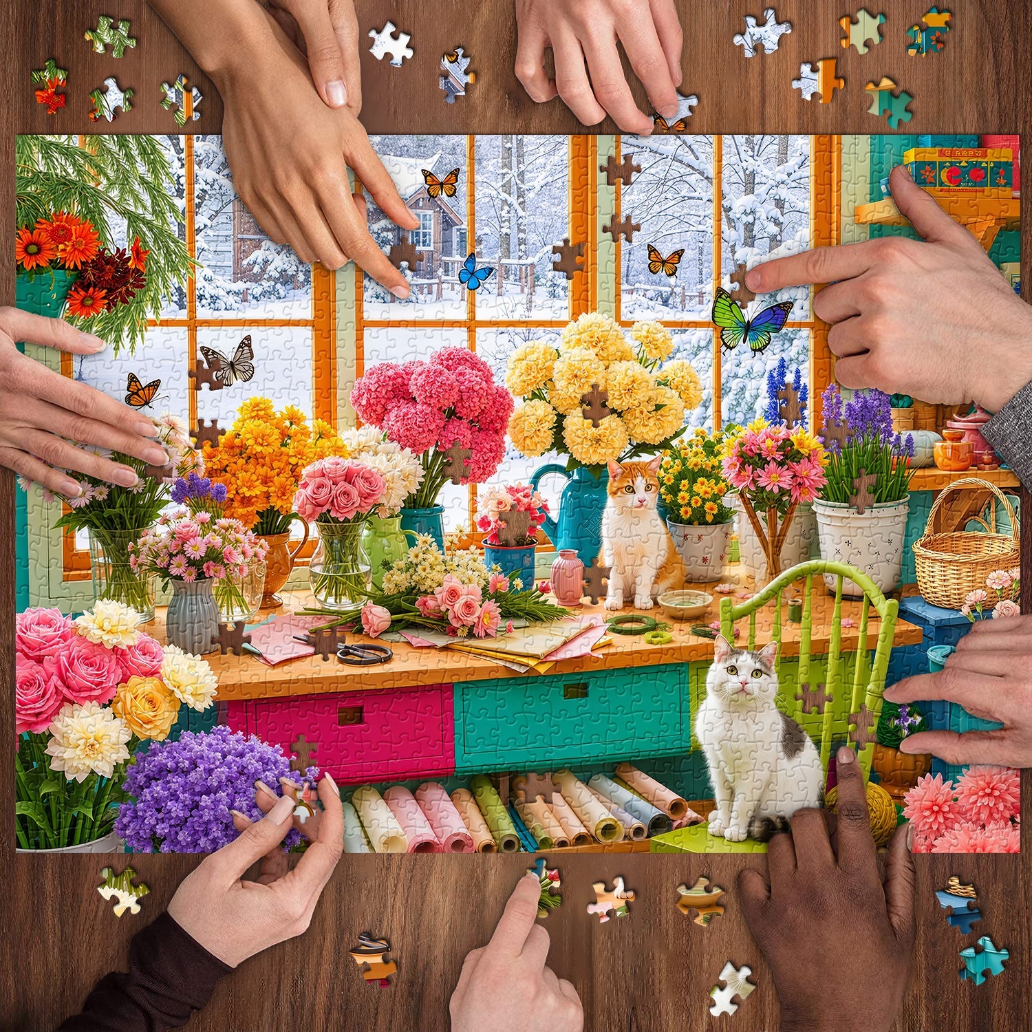 Snowy Flower Studio Jigsaw Puzzle 1000 Piece