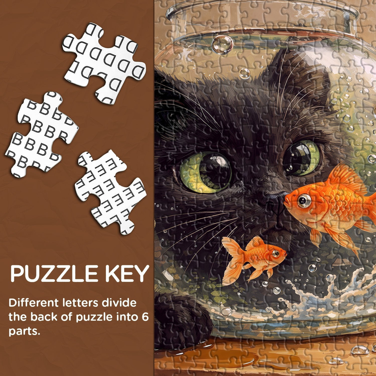 Puzzle De 1000 Pièces Chat Et Poissons Rouges