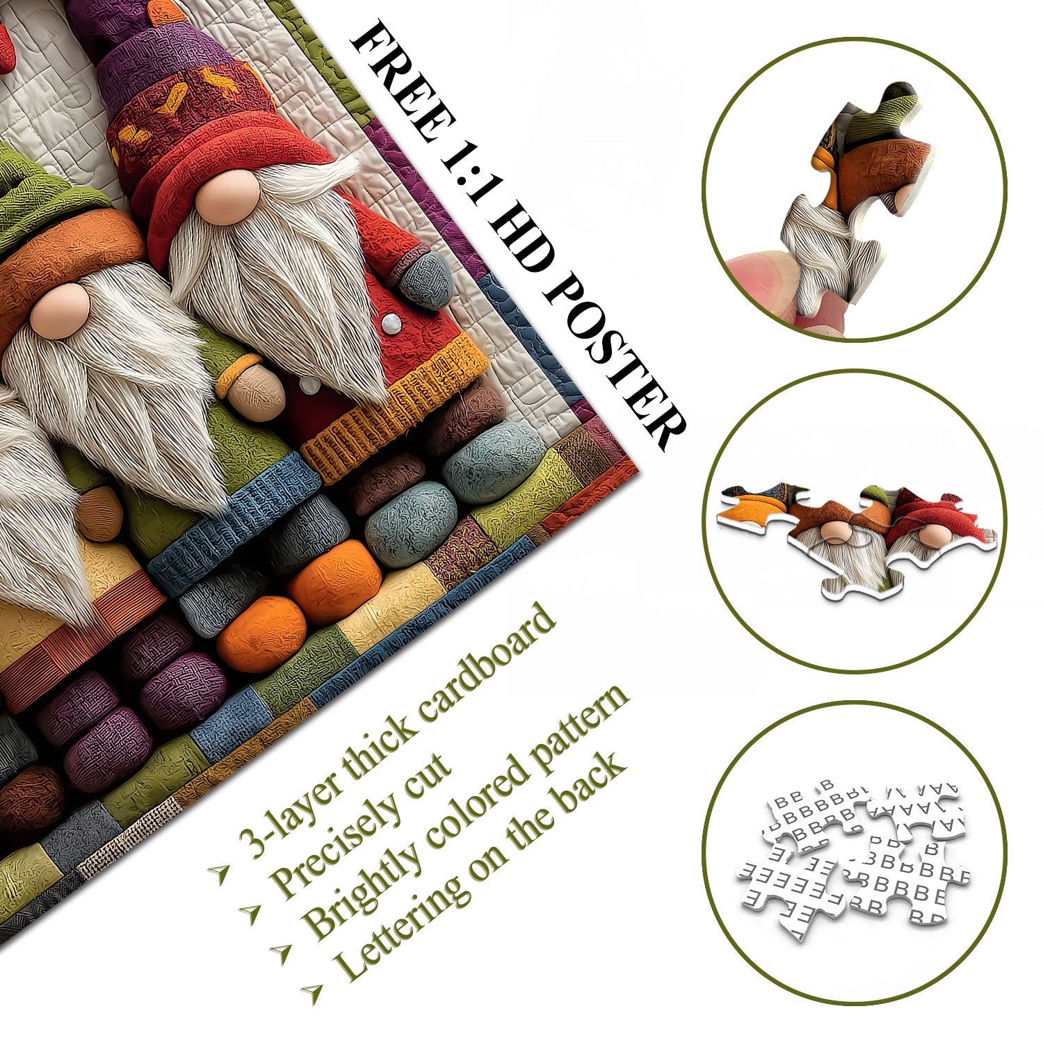 Colorful Gnomes Jigsaw Puzzles 1000 Pieces