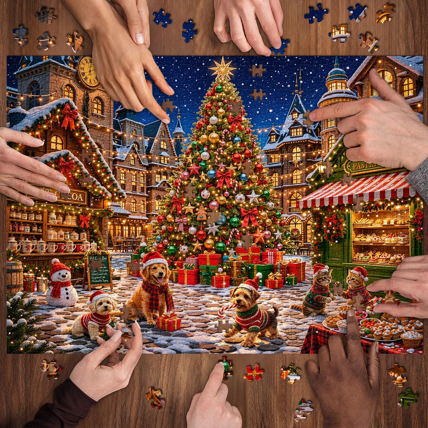 Snowy Bazaar Jigsaw Puzzle 1000 Pieces