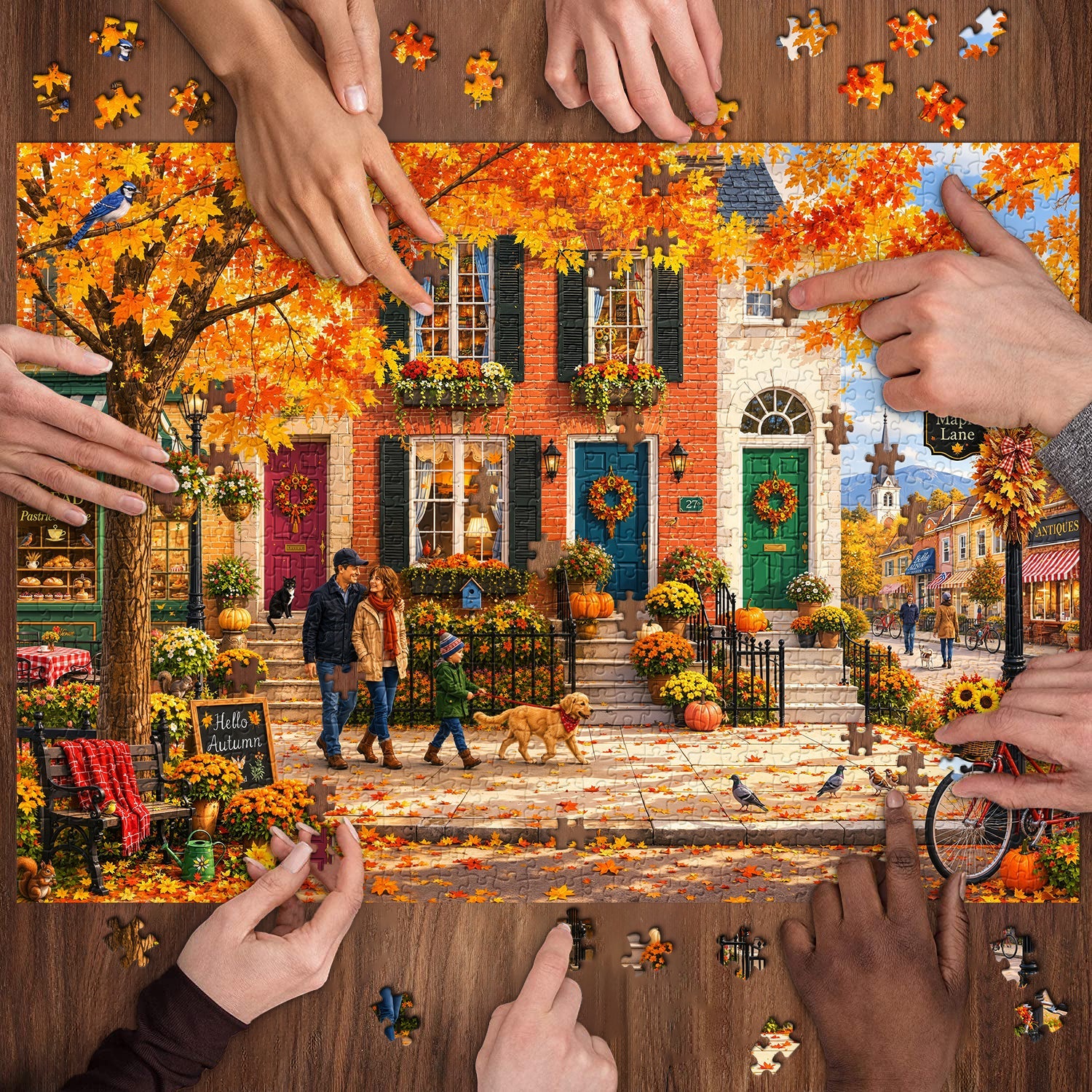 Autumn Maple Town Jigsaw Puzzle 1000 Piece