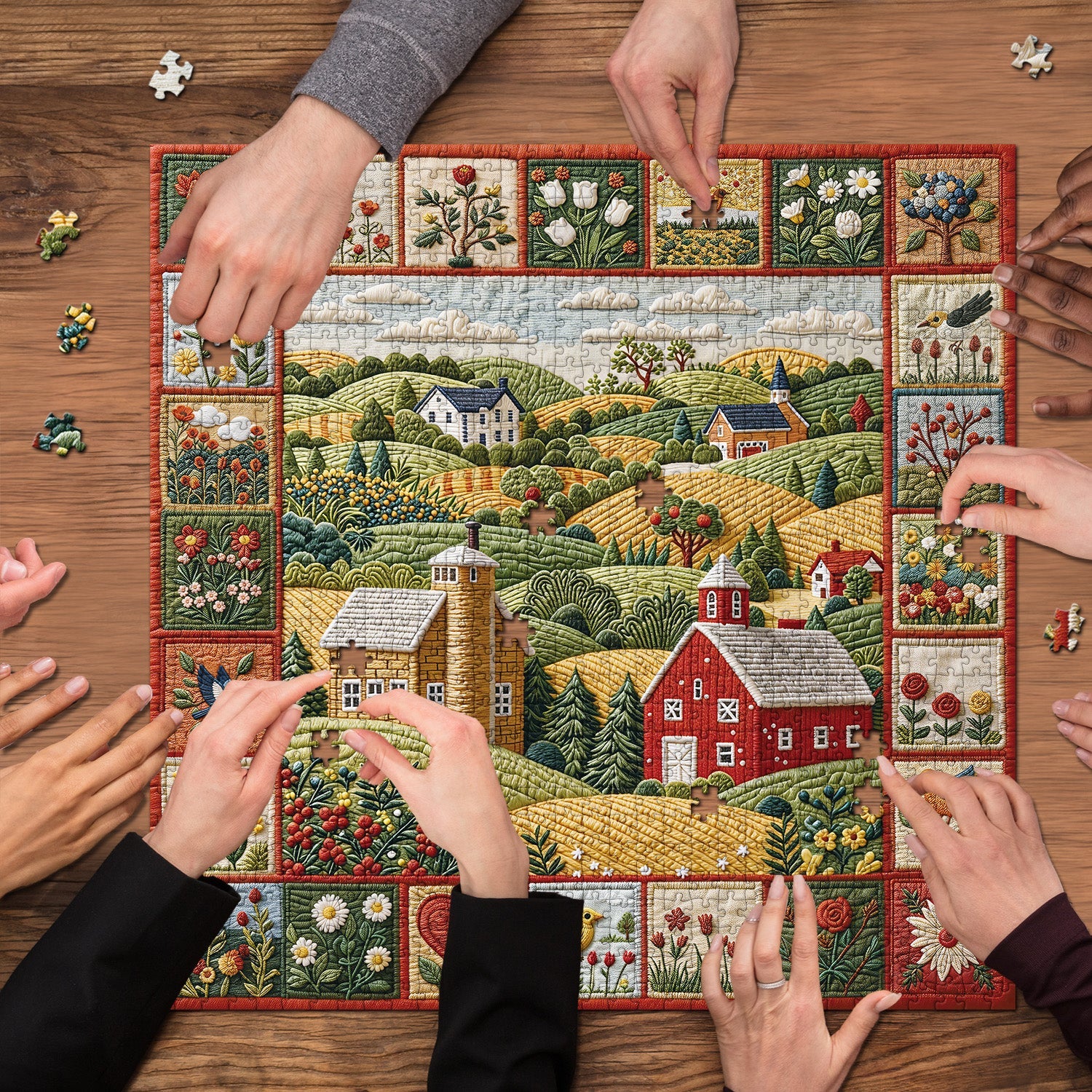 Quilted Countryside Jigsaw Puzzle 1000 Pieces