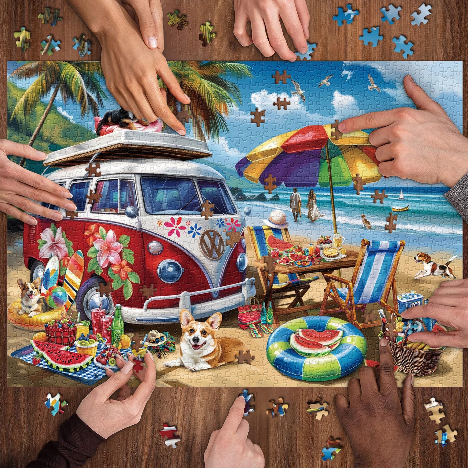 Seaside Pawprints Jigsaw Puzzle 1000 Pieces