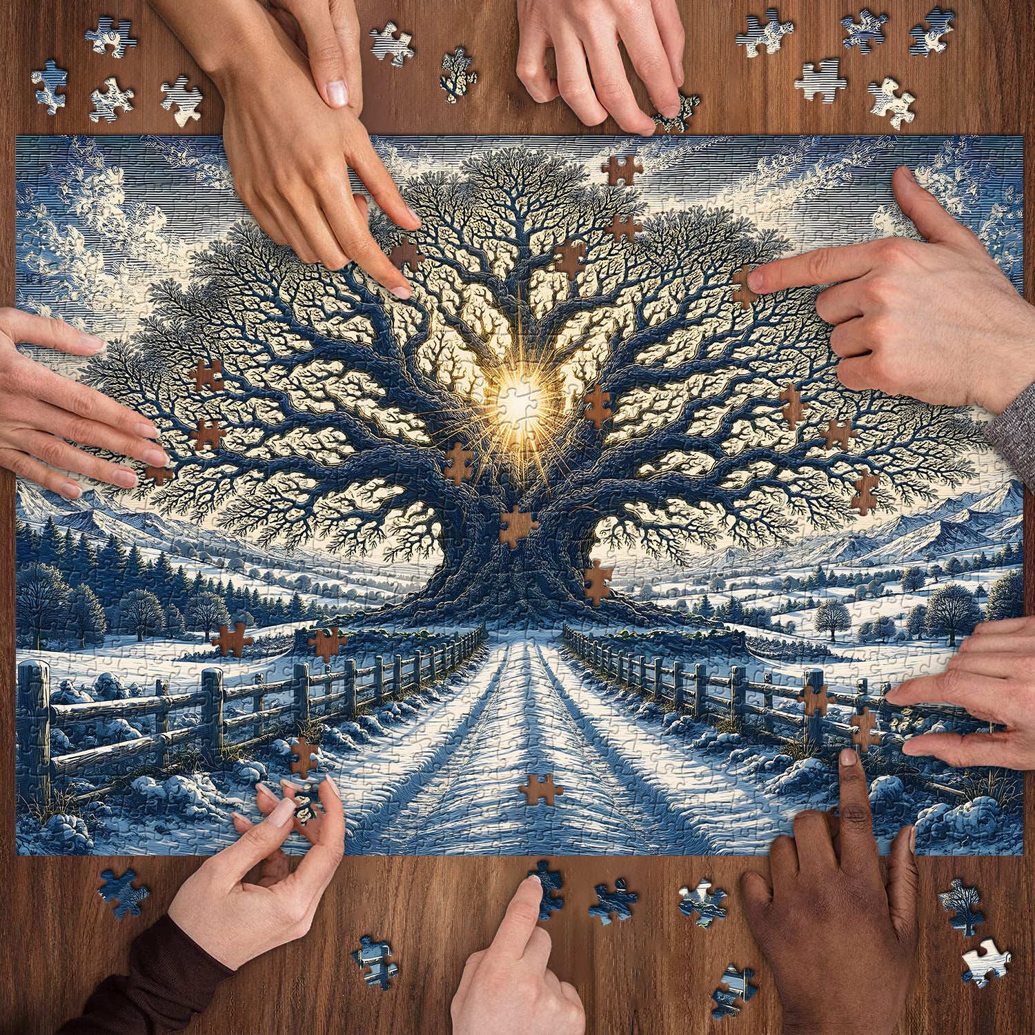 Winter Tree of Light Jigsaw Puzzle 1000 Piece