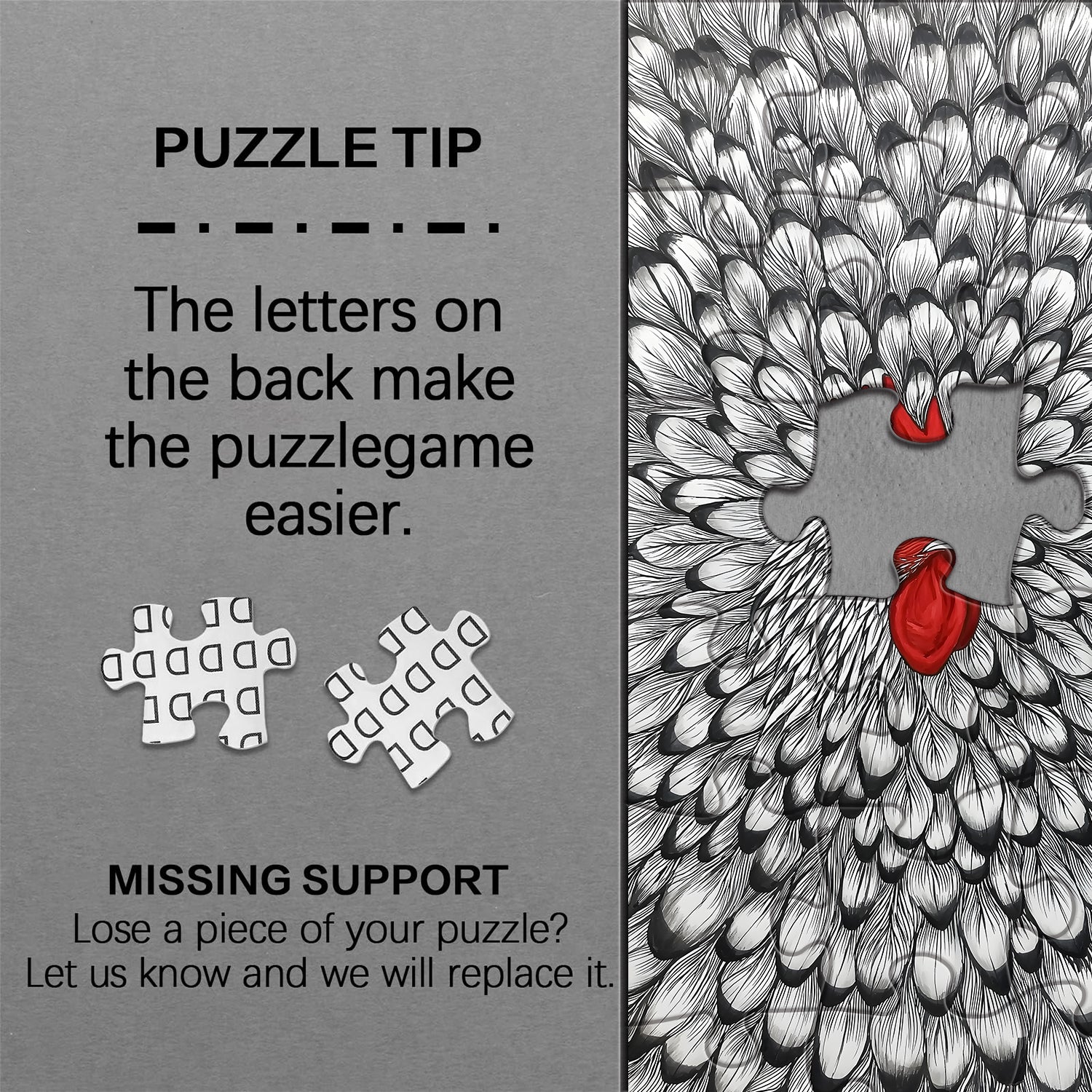 Puzzle de 1000 pièces Coq à l'encre