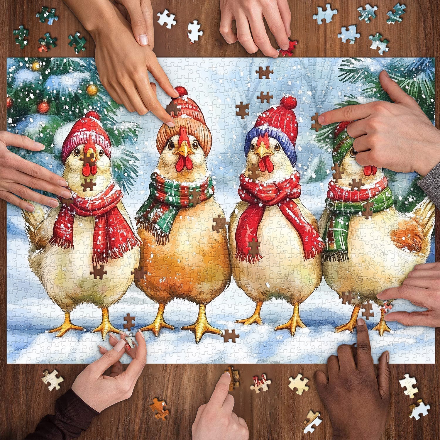 Winter Hat Chicks Jigsaw Puzzles 1000 Pieces