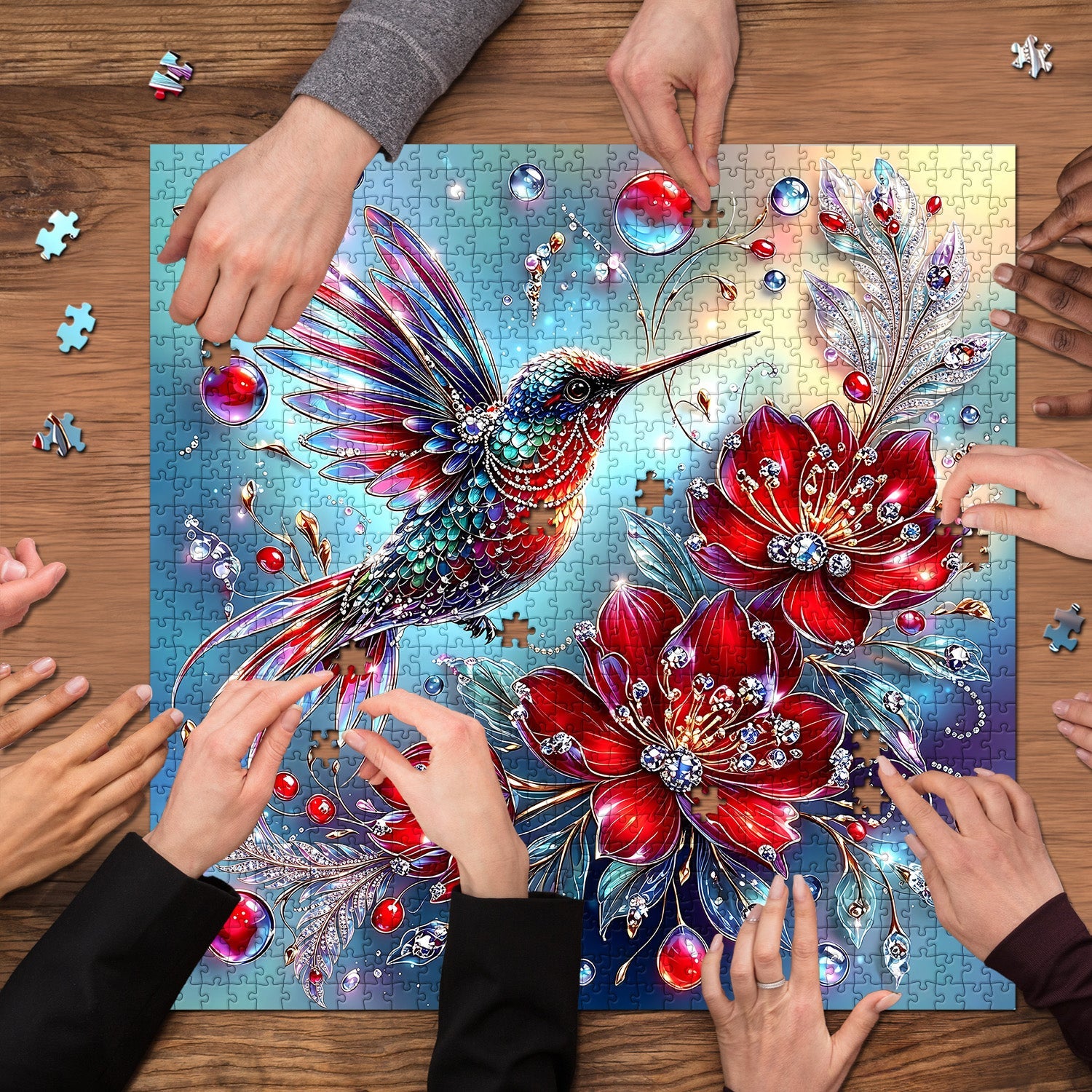 Gemstone Hummingbird Jigsaw Puzzle 1000 Pieces