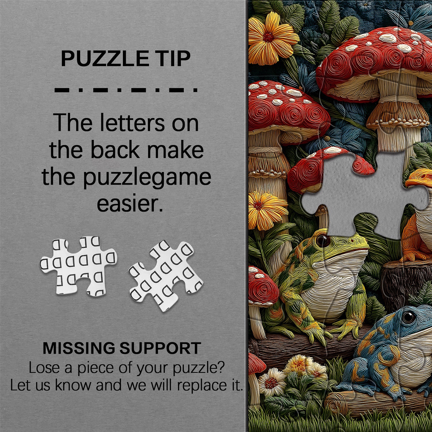 Fabric Frogs Jigsaw Puzzle 1000 Piece