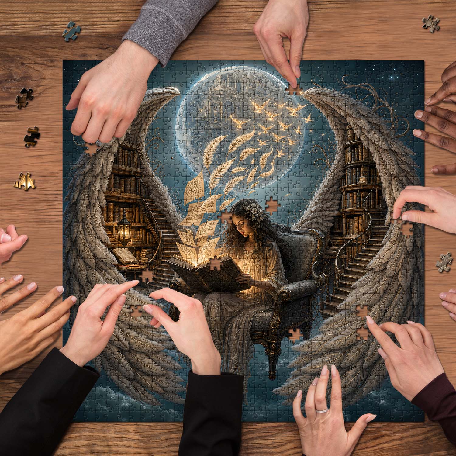 The Moon's Book Collector Jigsaw Puzzle 1000 Pieces