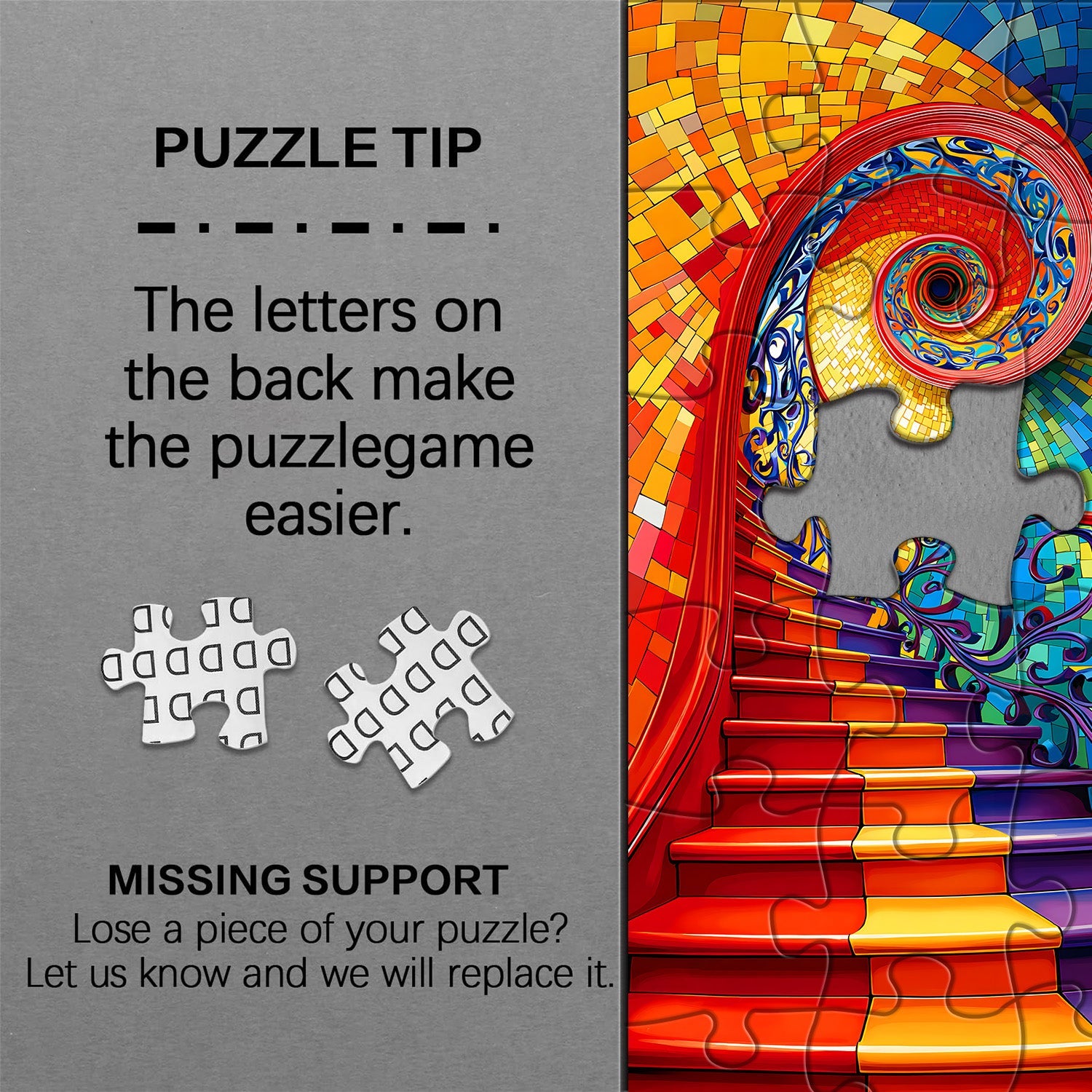 Rainbow Spiral Stairs Jigsaw Puzzle 1000 Piece