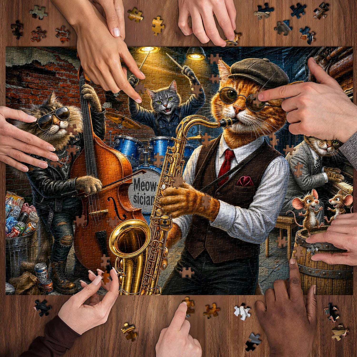 Street Jazz Cats Jigsaw Puzzle 1000 Pieces
