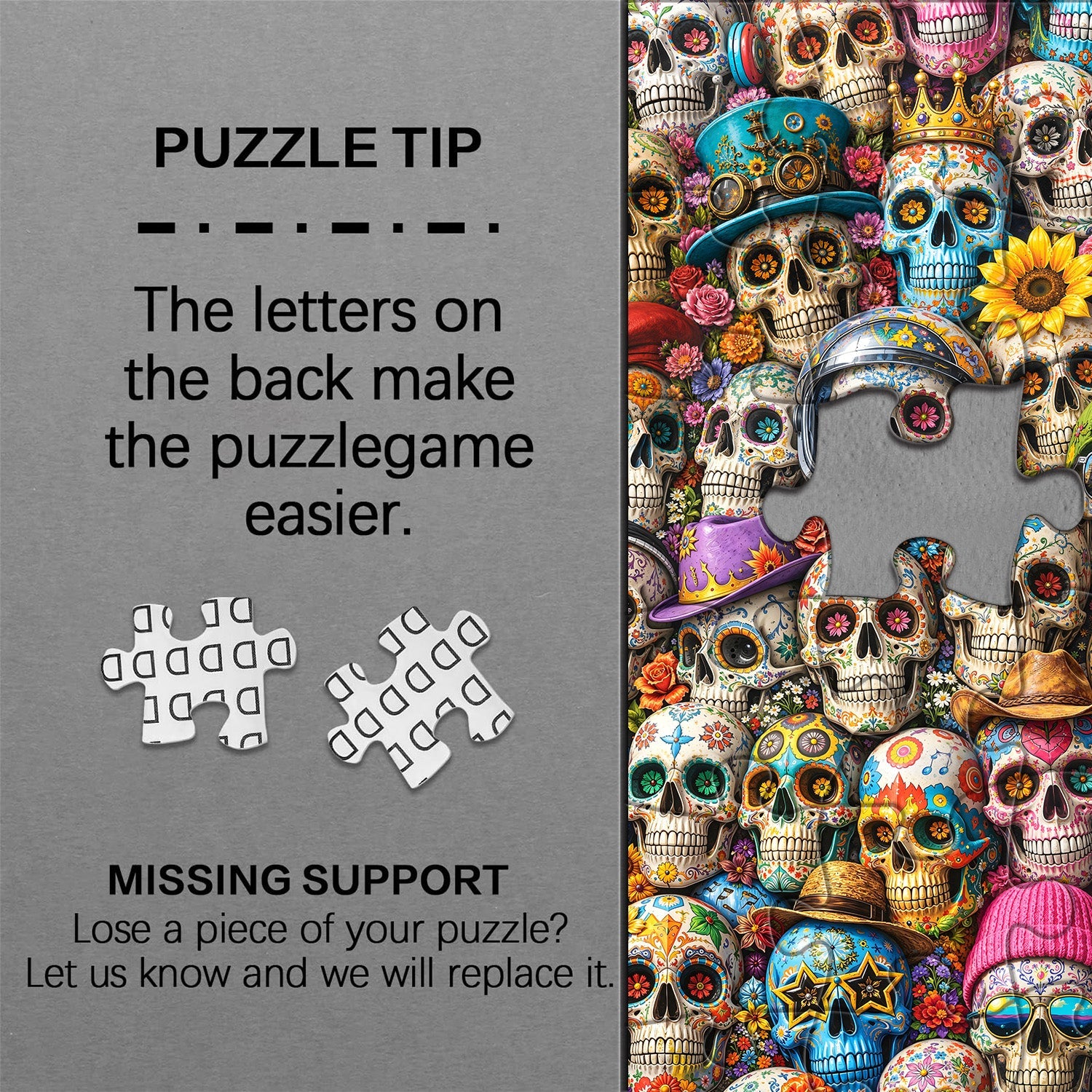 Varied Floral Skulls Jigsaw Puzzle 1000 Piece