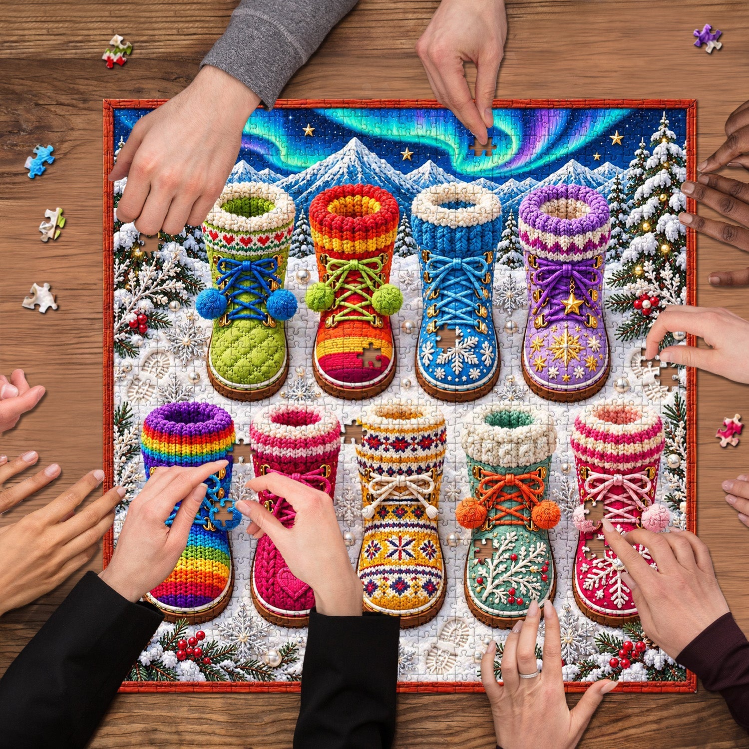 Aurora Knit Boots Jigsaw Puzzle 1000 Pieces
