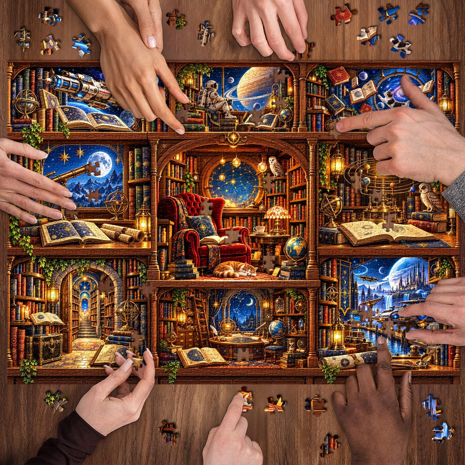 Interstellar Bookshelf Jigsaw Puzzle 1000 Pieces