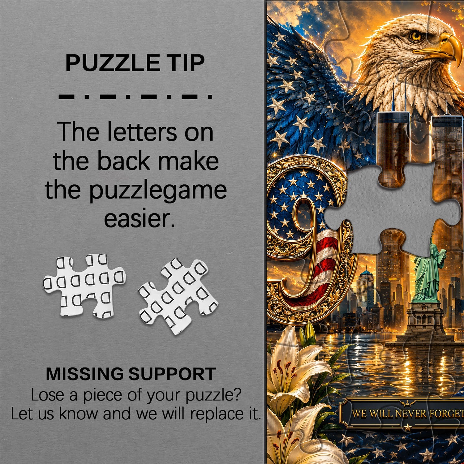 Never Forget 9/11 Jigsaw Puzzle 1000 Pieces