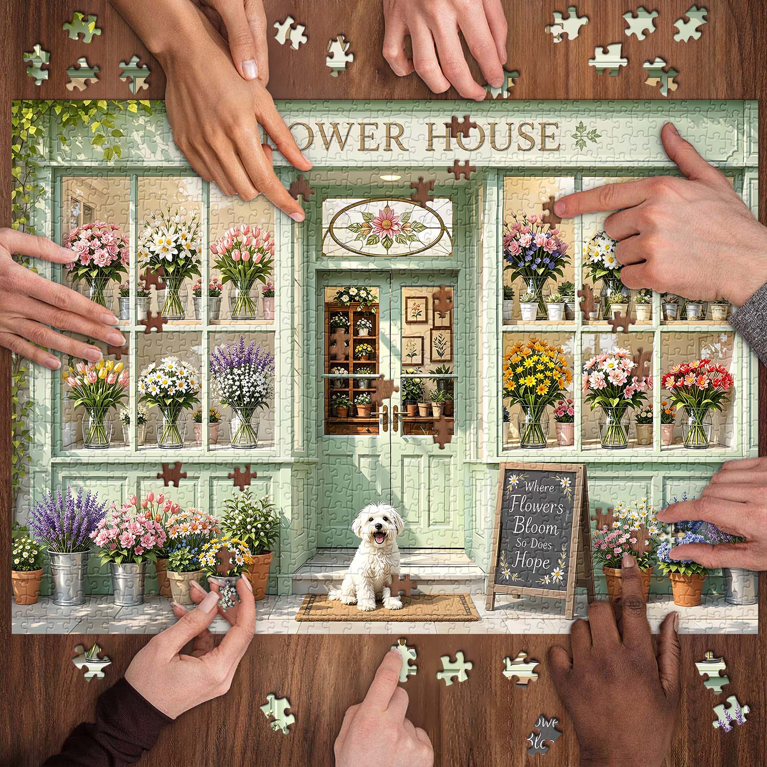 Flower Pup Jigsaw Puzzle 1000 Piece