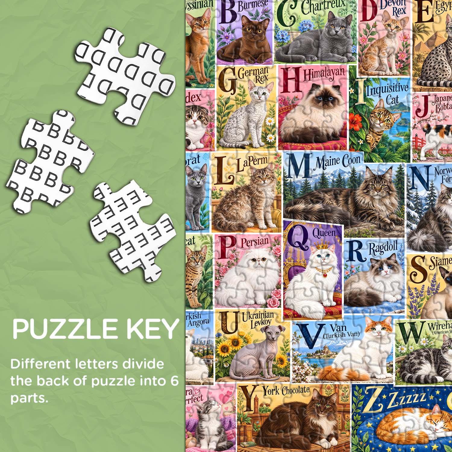 Alphabet Cats Jigsaw Puzzle 1000 Piece