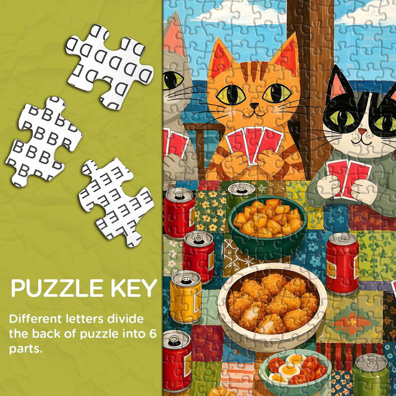 Cat Card Party Jigsaw Puzzle 1000 Piece