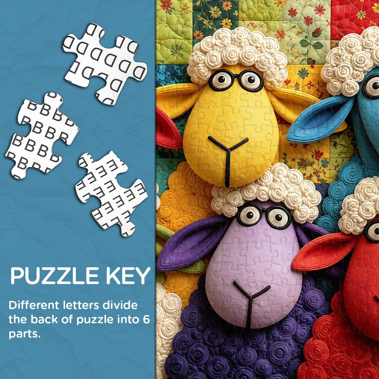 Quilt Sheep Jigsaw Puzzle 1000 Piece