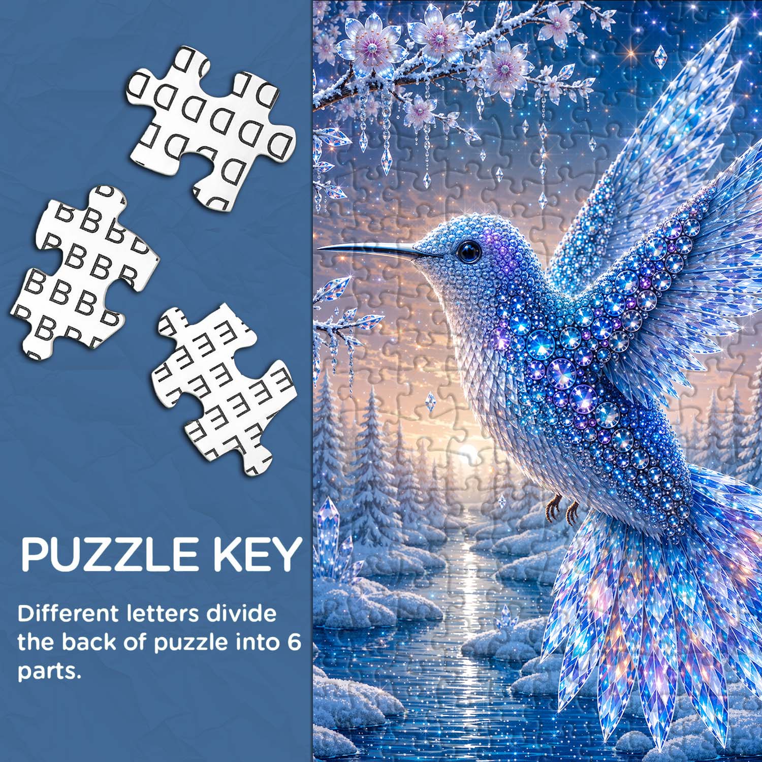 Ice Crystal Hummingbird Jigsaw Puzzle 1000 Piece