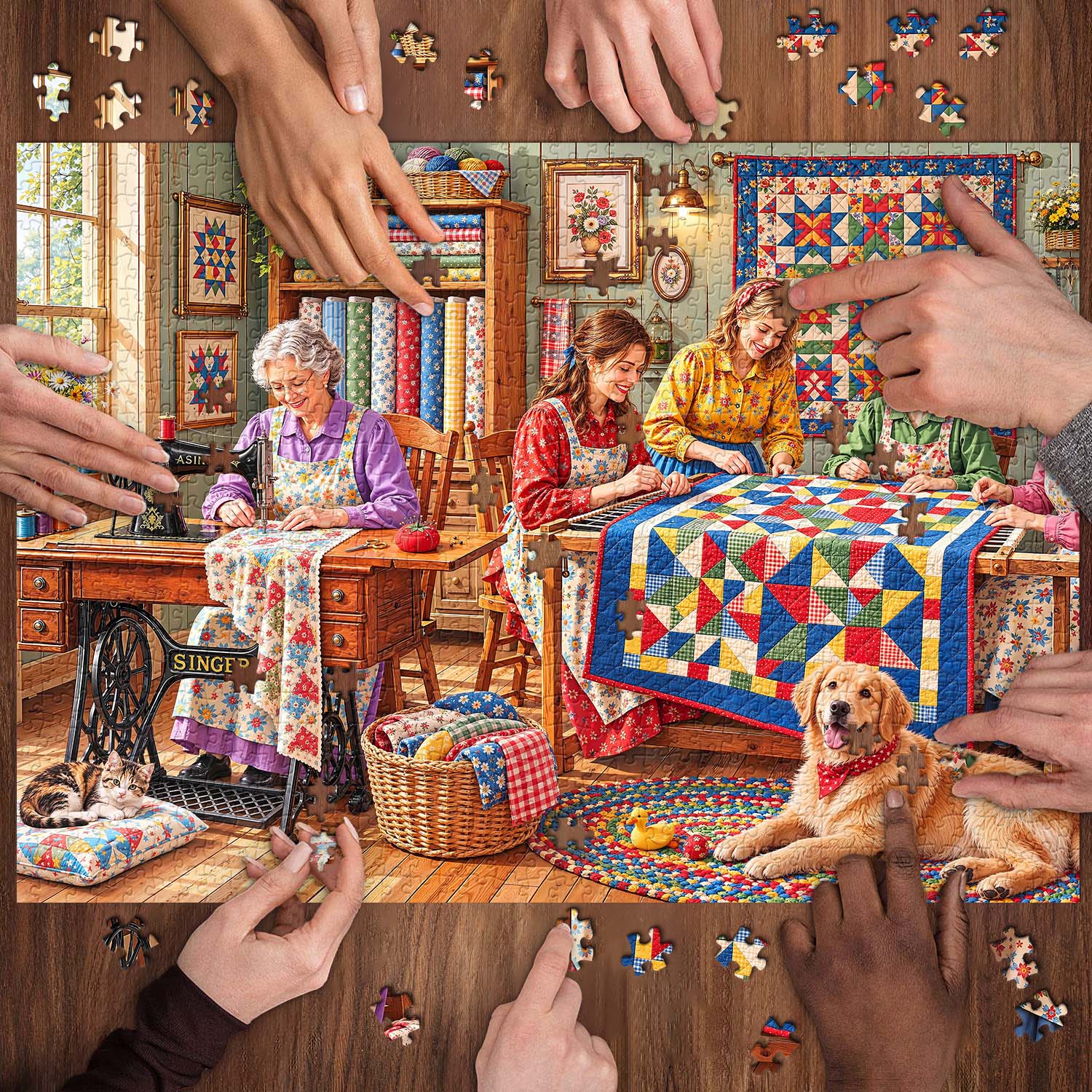 Quilt Circle Jigsaw Puzzle 1000 Piece
