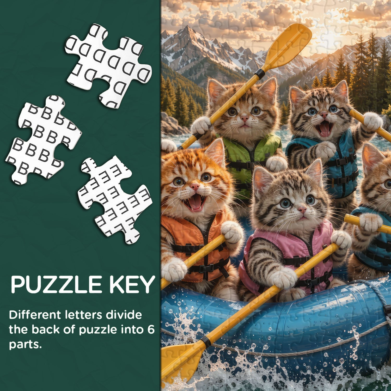 Rafting Kittens Jigsaw Puzzle 1000 Piece