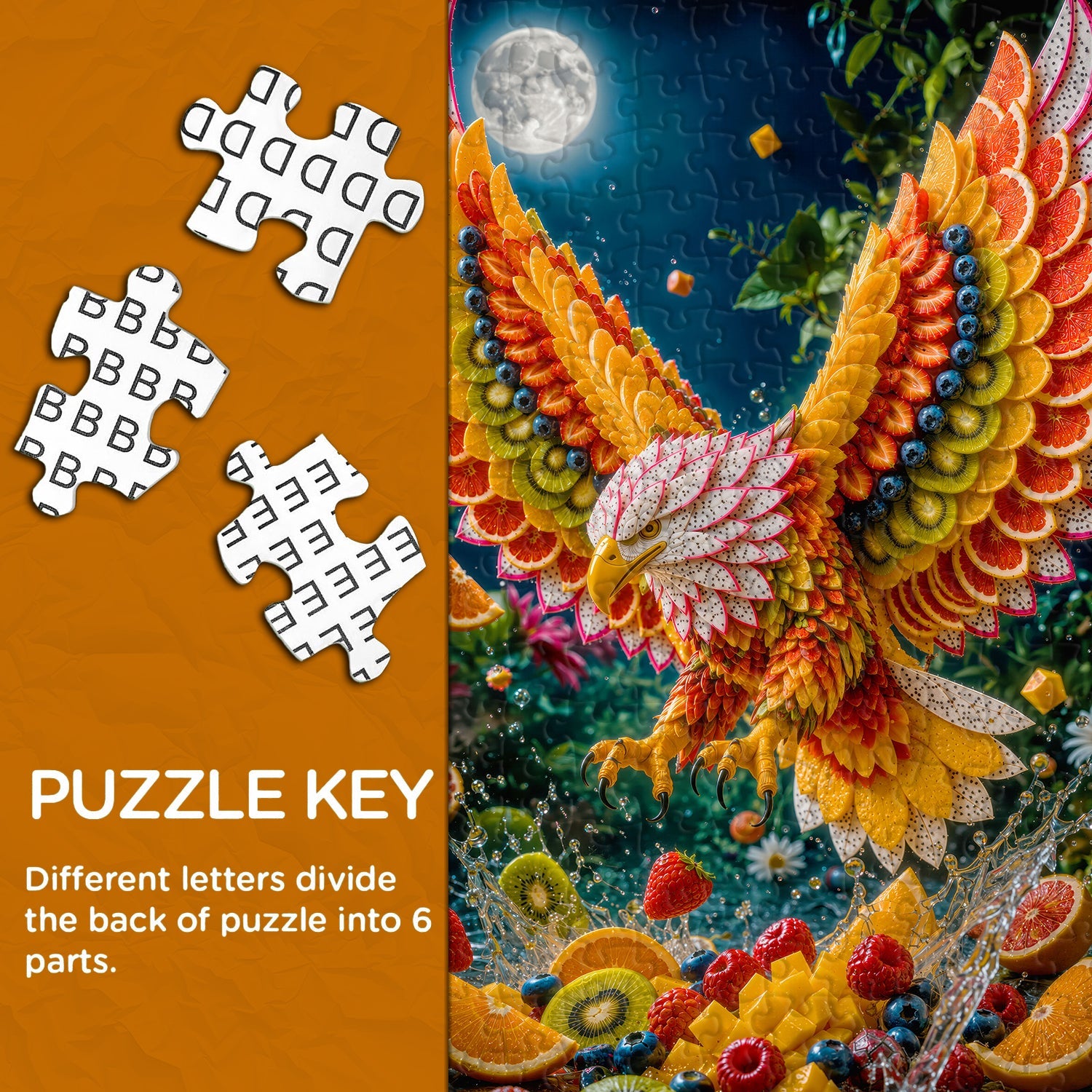 Fresh Fruit Sculpture Eagle Jigsaw Puzzle 1000 Pieces