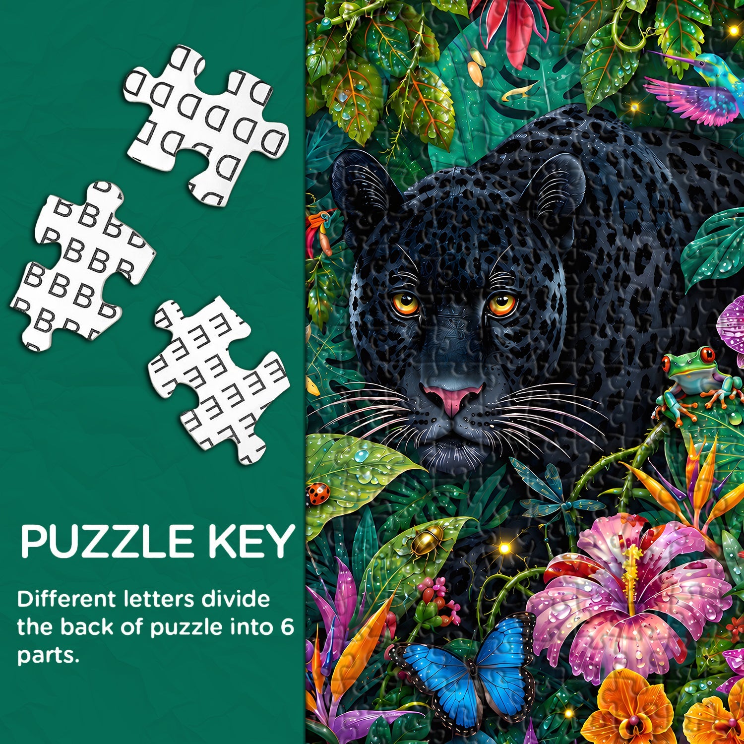 Rainforest Black Panther Jigsaw Puzzle 1000 Pieces