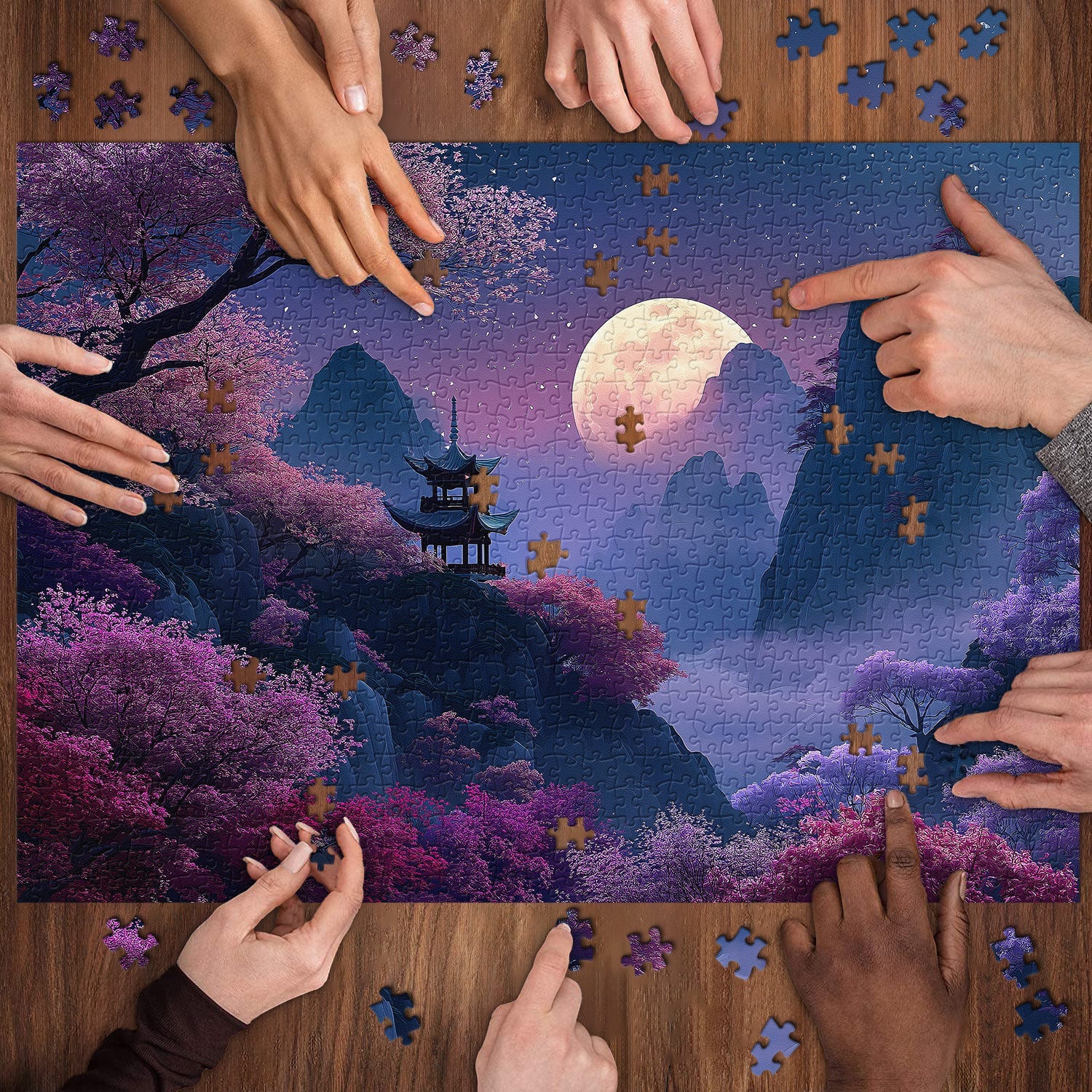 Cherry Blossom Pavilion Jigsaw Puzzle 1000 Pieces