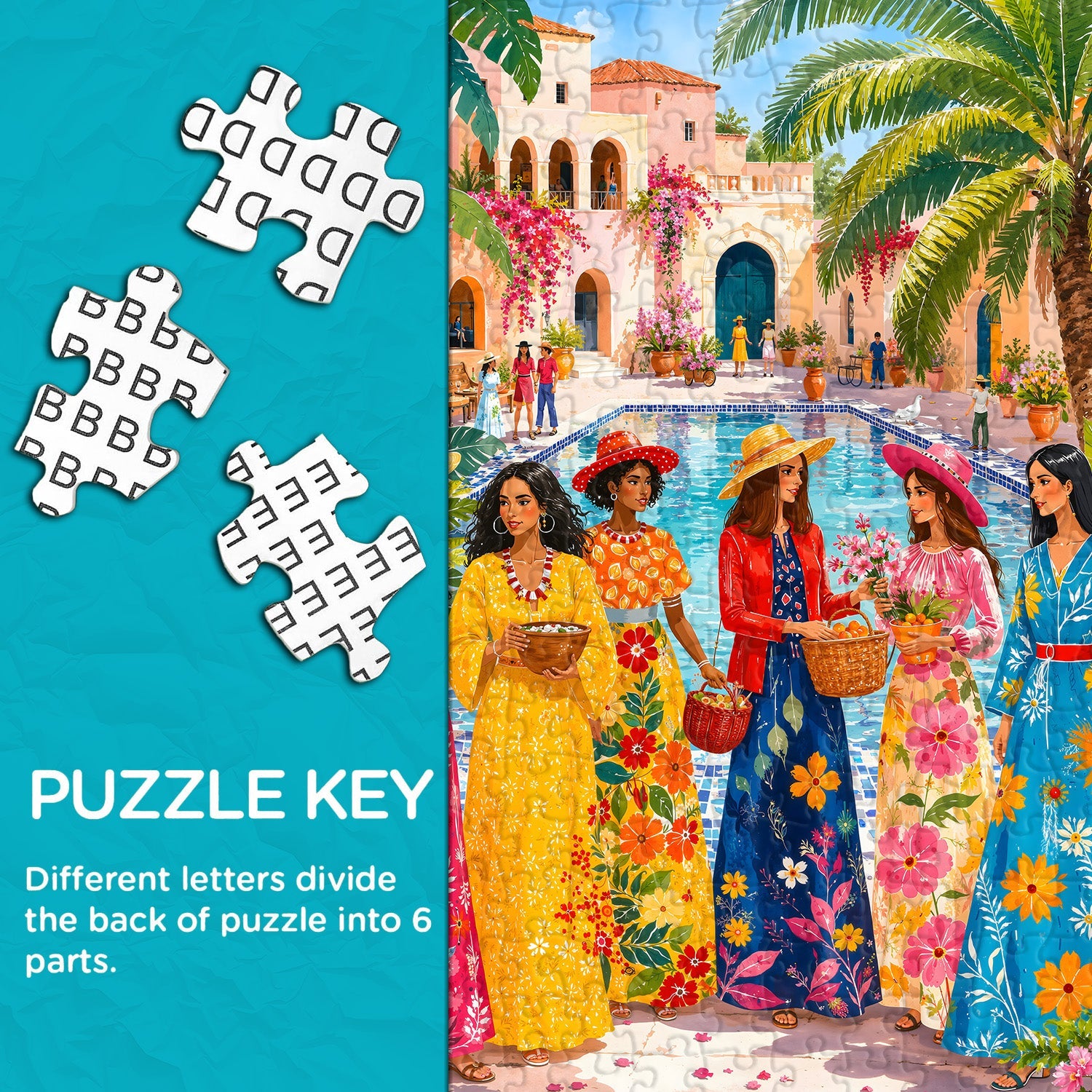 The Courtyard Ladies Jigsaw Puzzle 1000 Pieces