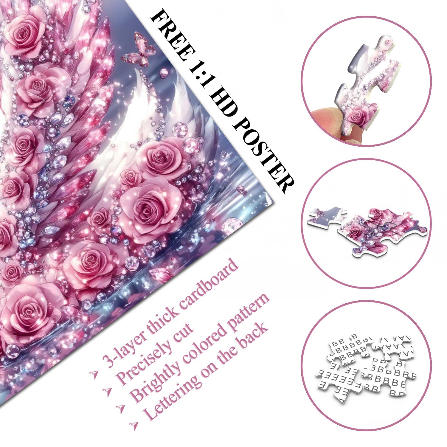 Diamond Rose Swan Jigsaw Puzzle 1000 Pieces