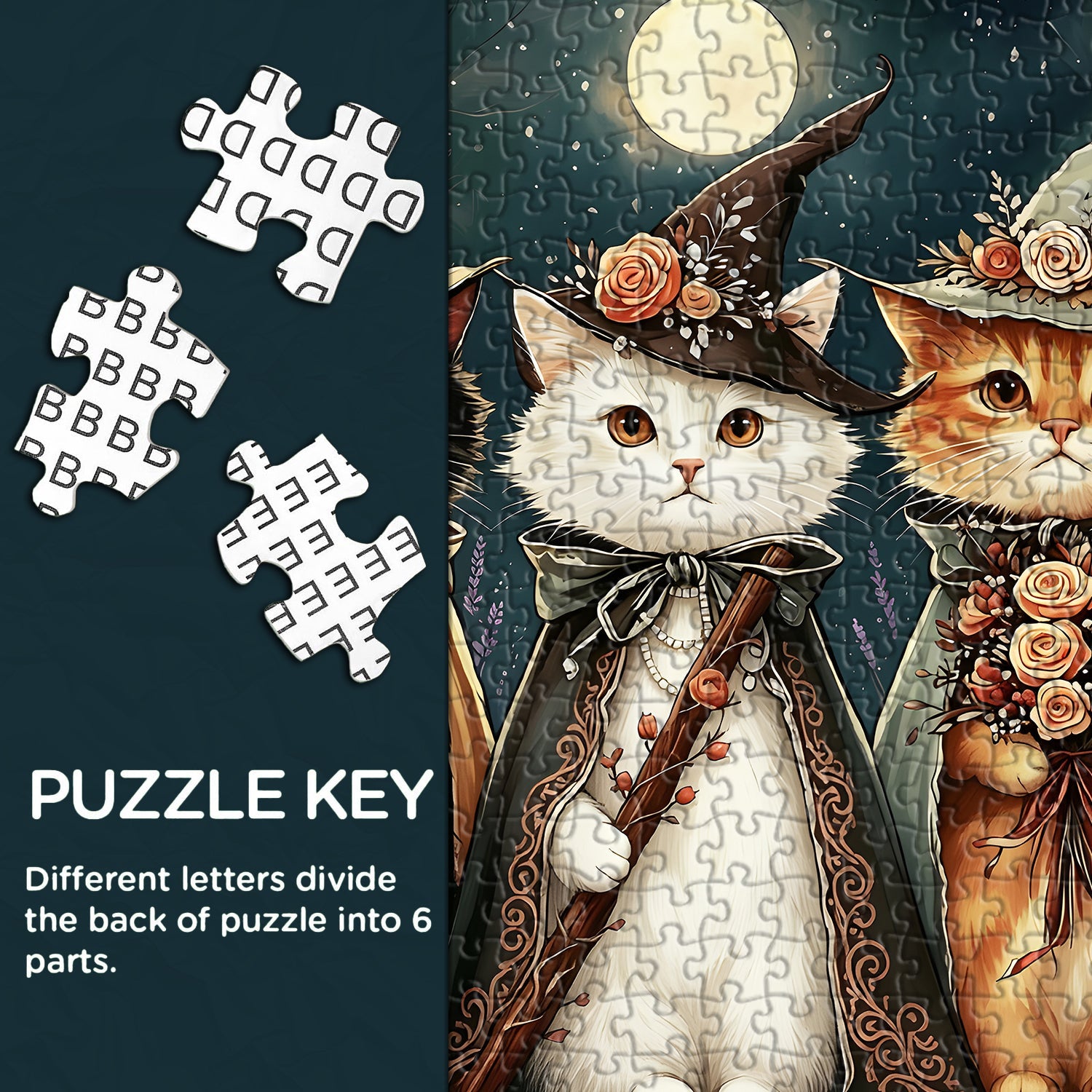 Moon Cat Witches  Jigsaw Puzzle 1000 Piece