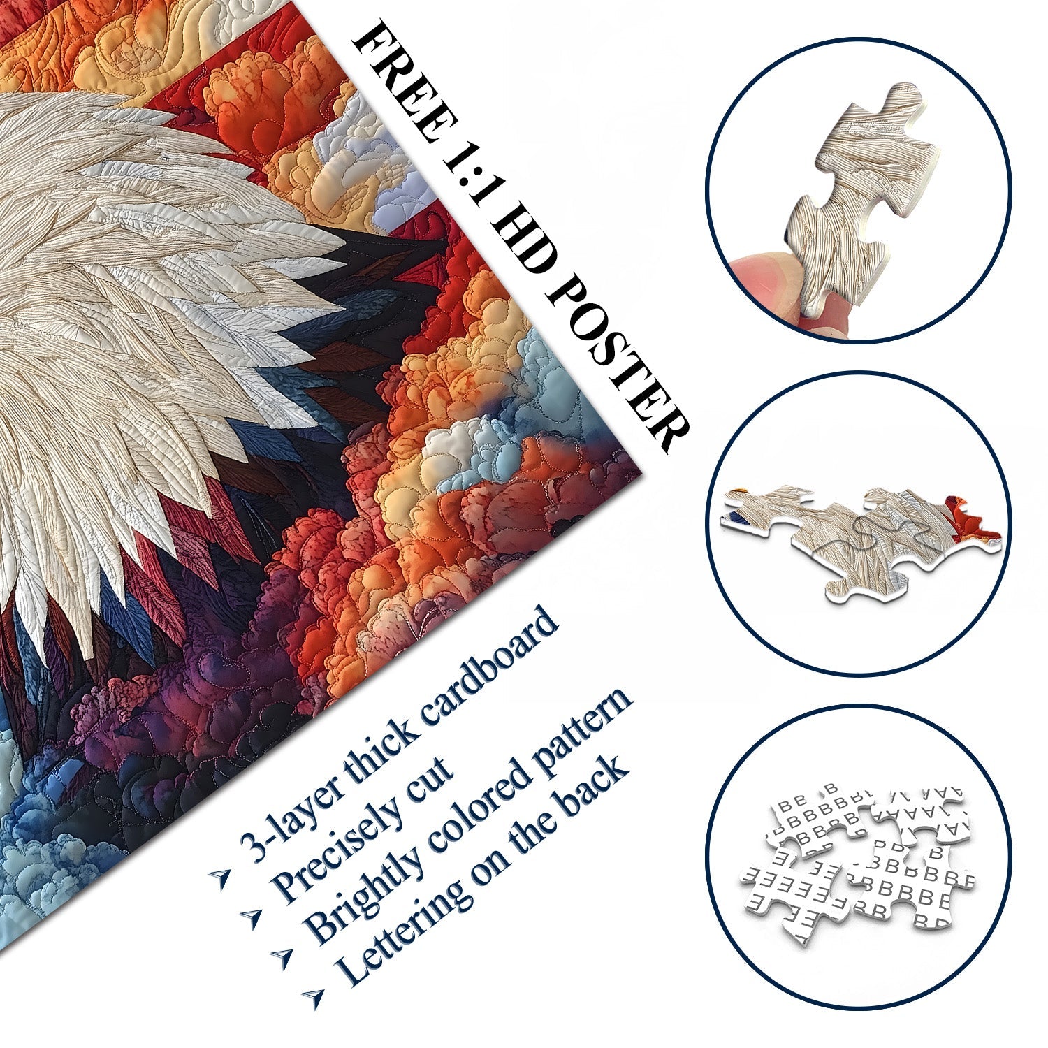 The Quilted Eagle Jigsaw Puzzle 1000 Pieces