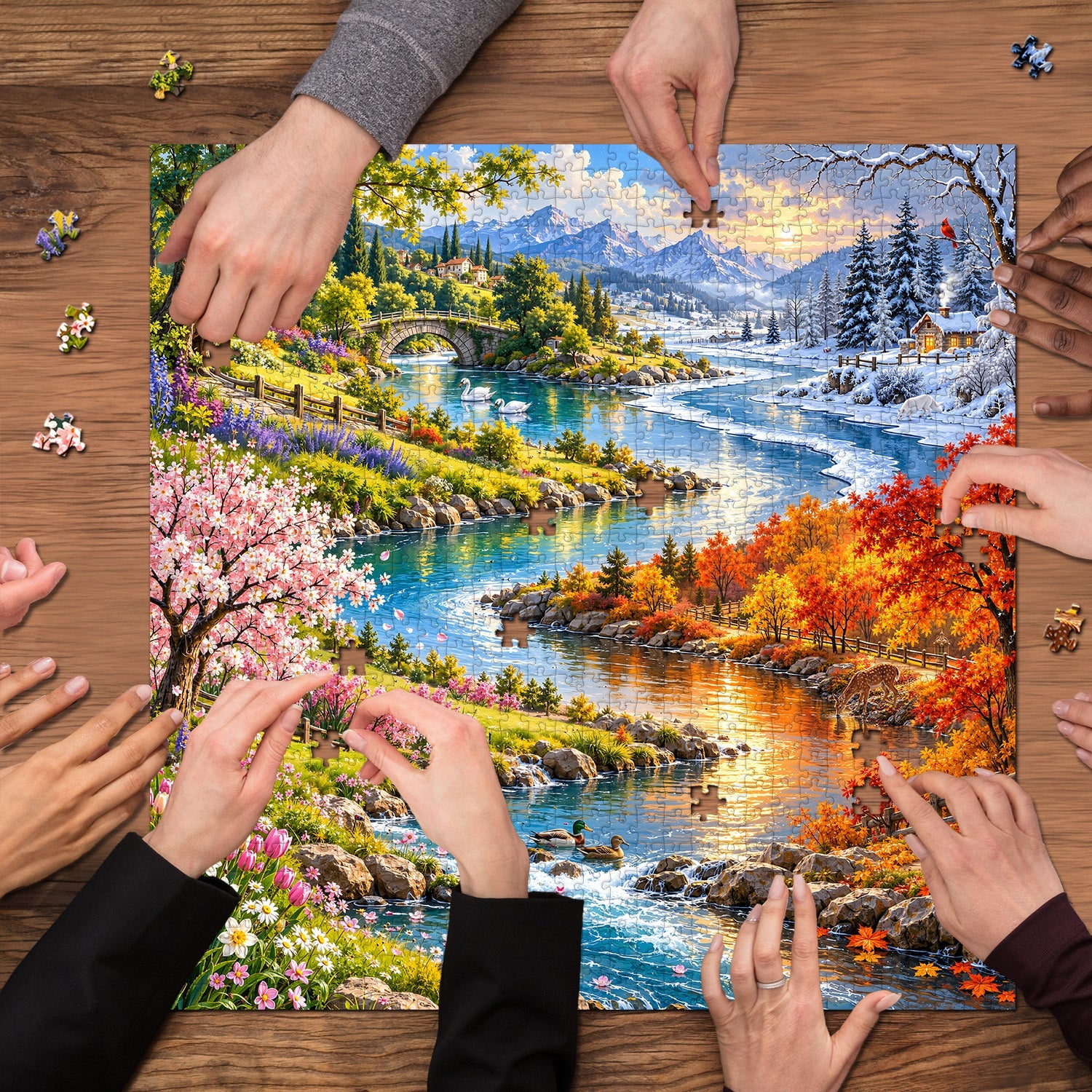 Four Seasons Valley Jigsaw Puzzle 1000 Pieces