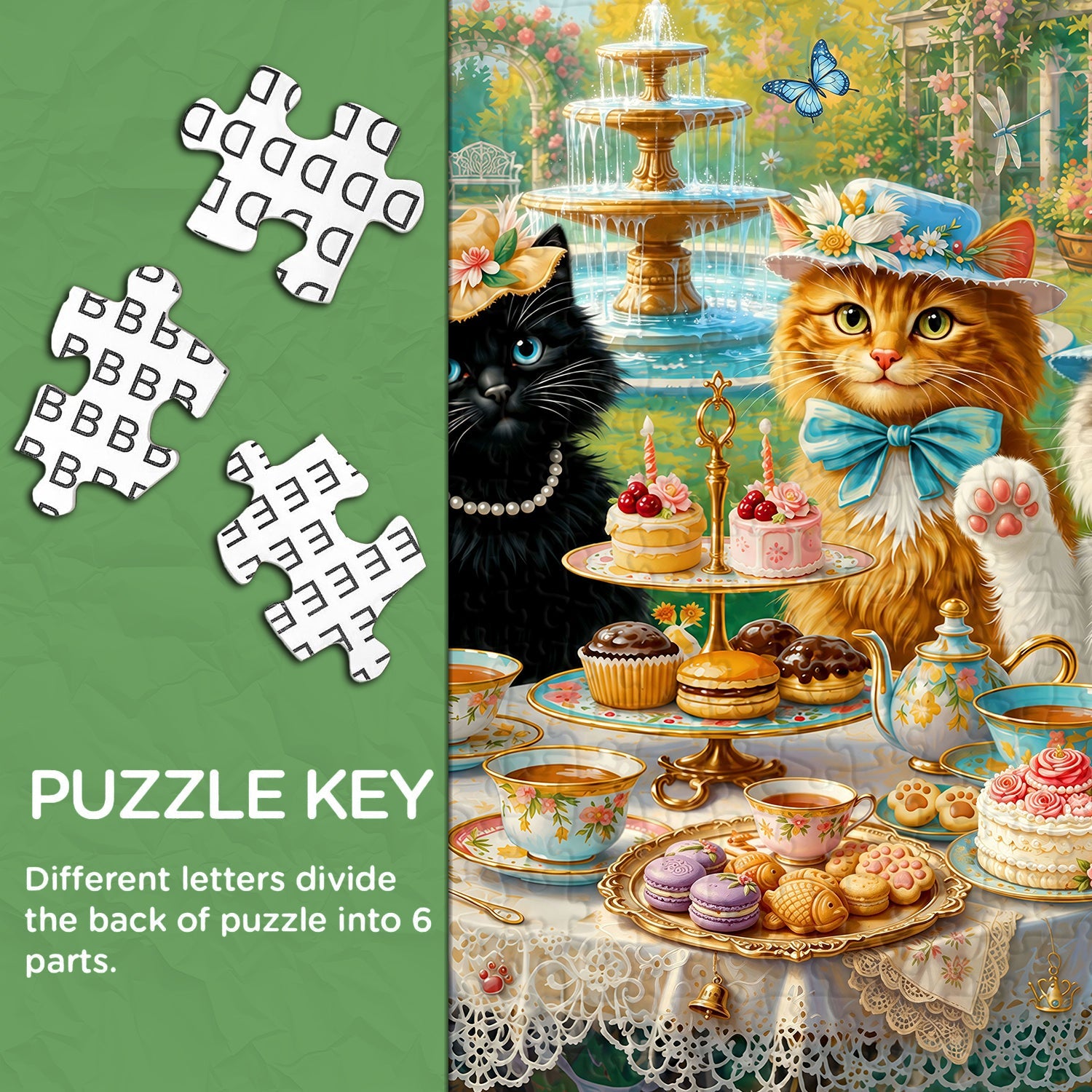 Cat Garden Tea Party Jigsaw Puzzle 1000 Pieces