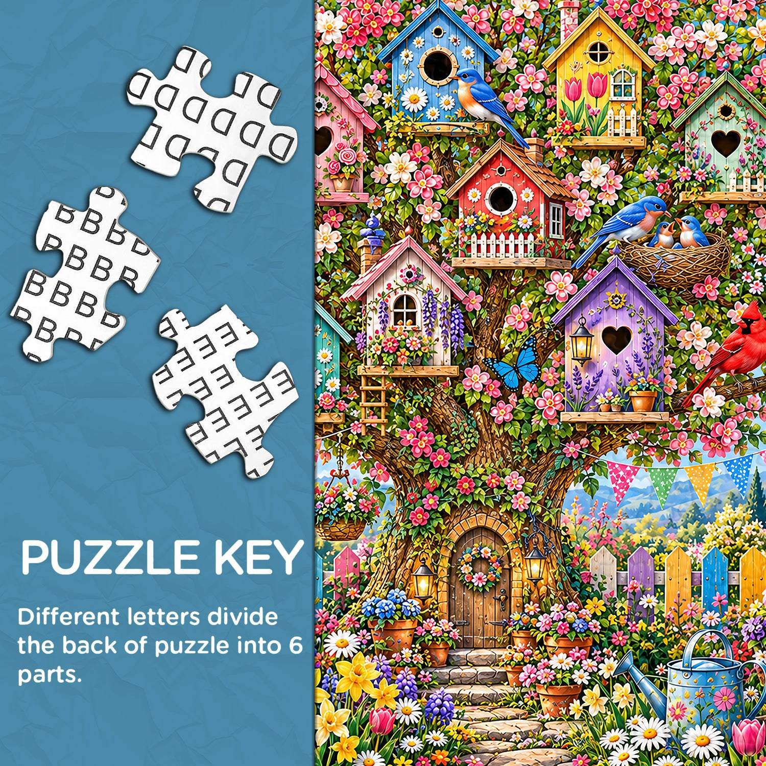 The Enchanted Birdhouse Garden Jigsaw Puzzle 1000 Piece