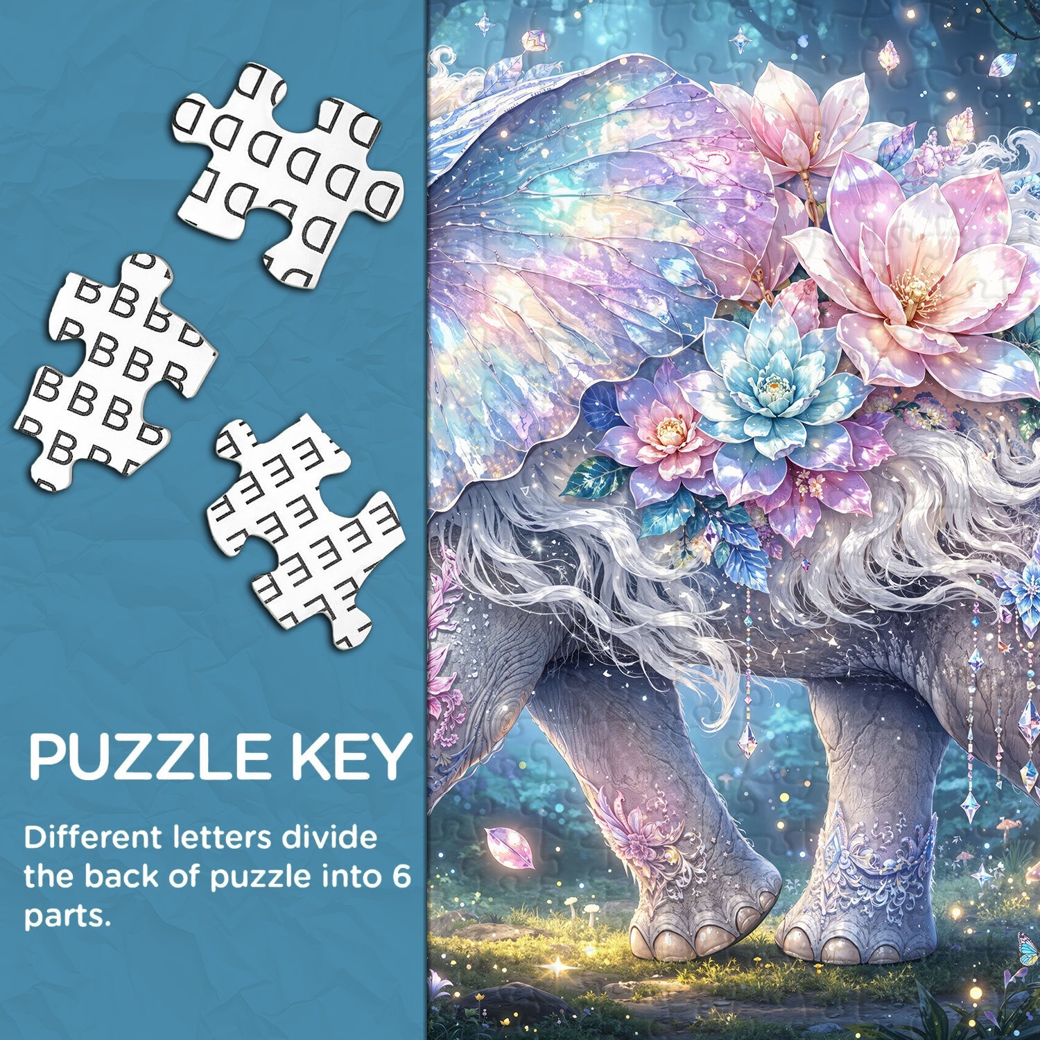 Mystic Floral Elephant Jigsaw Puzzle 1000 Piece
