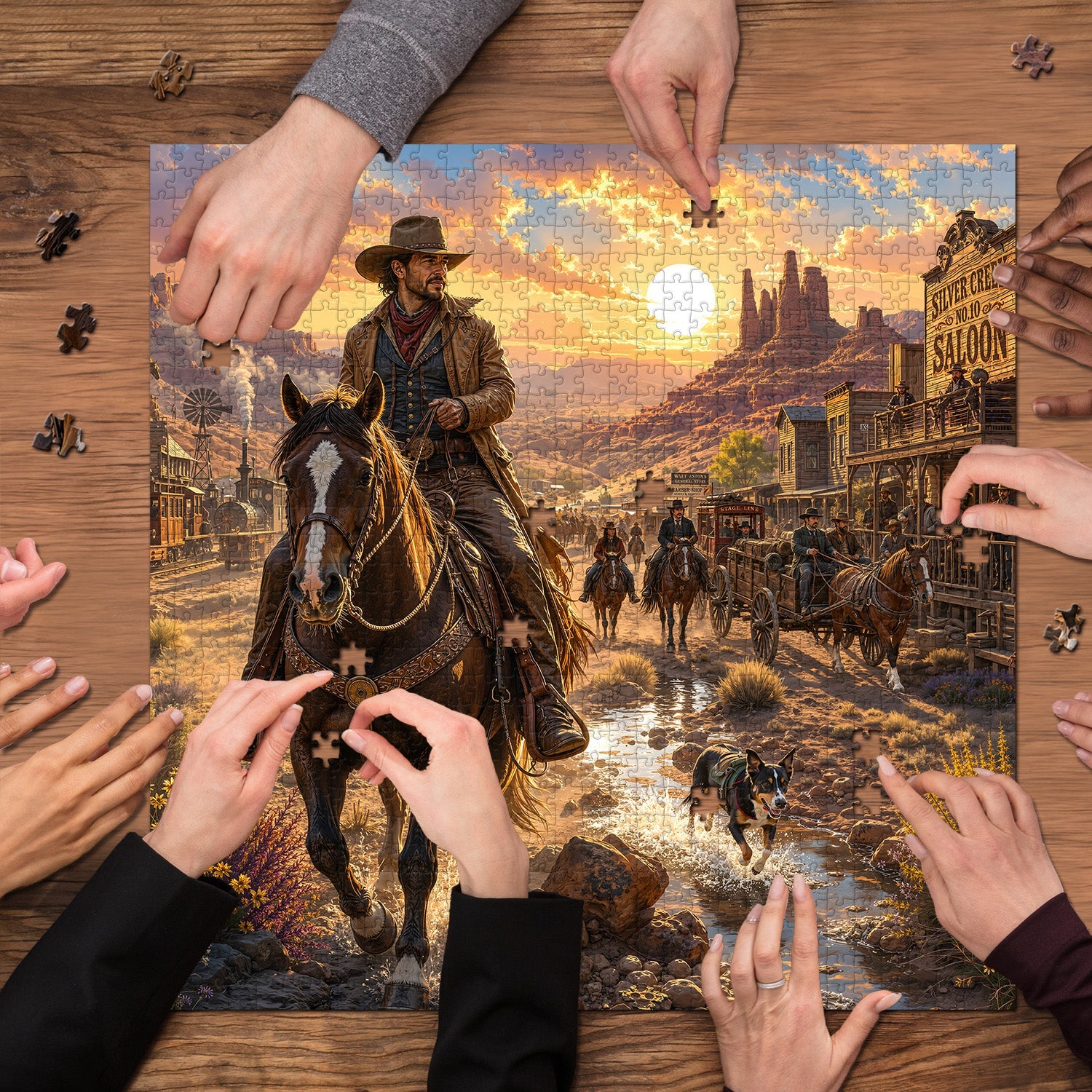 Sunset Rider Jigsaw Puzzle 1000 Piece