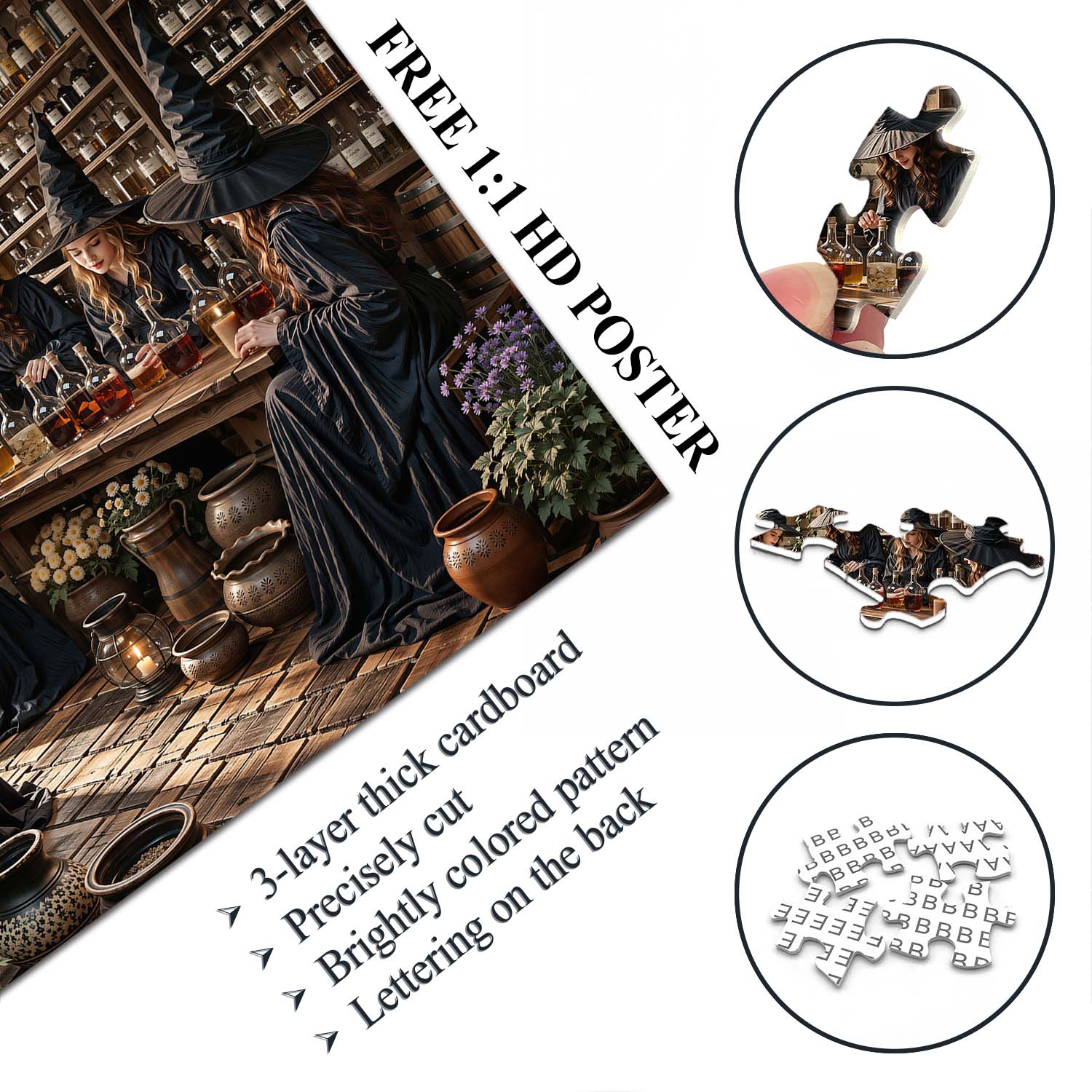 Potion-Brewing Witch Jigsaw Puzzle 1000 Piece
