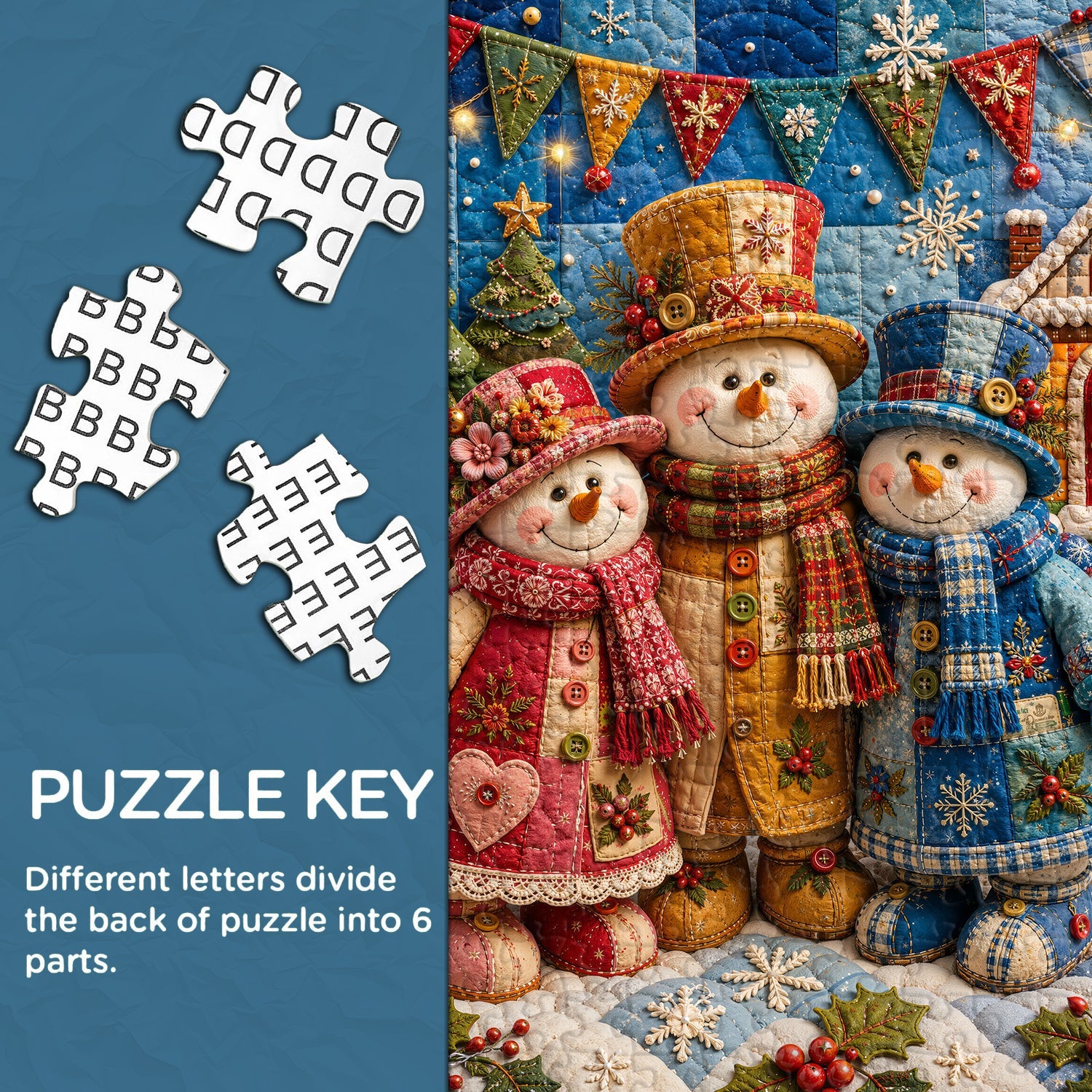 Patchwork Snow Pals Jigsaw Puzzle 1000 Pieces