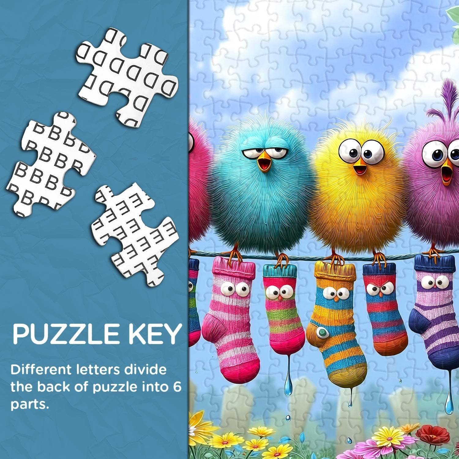 Cute Birds Laundry Day Jigsaw Puzzle 1000 Piece