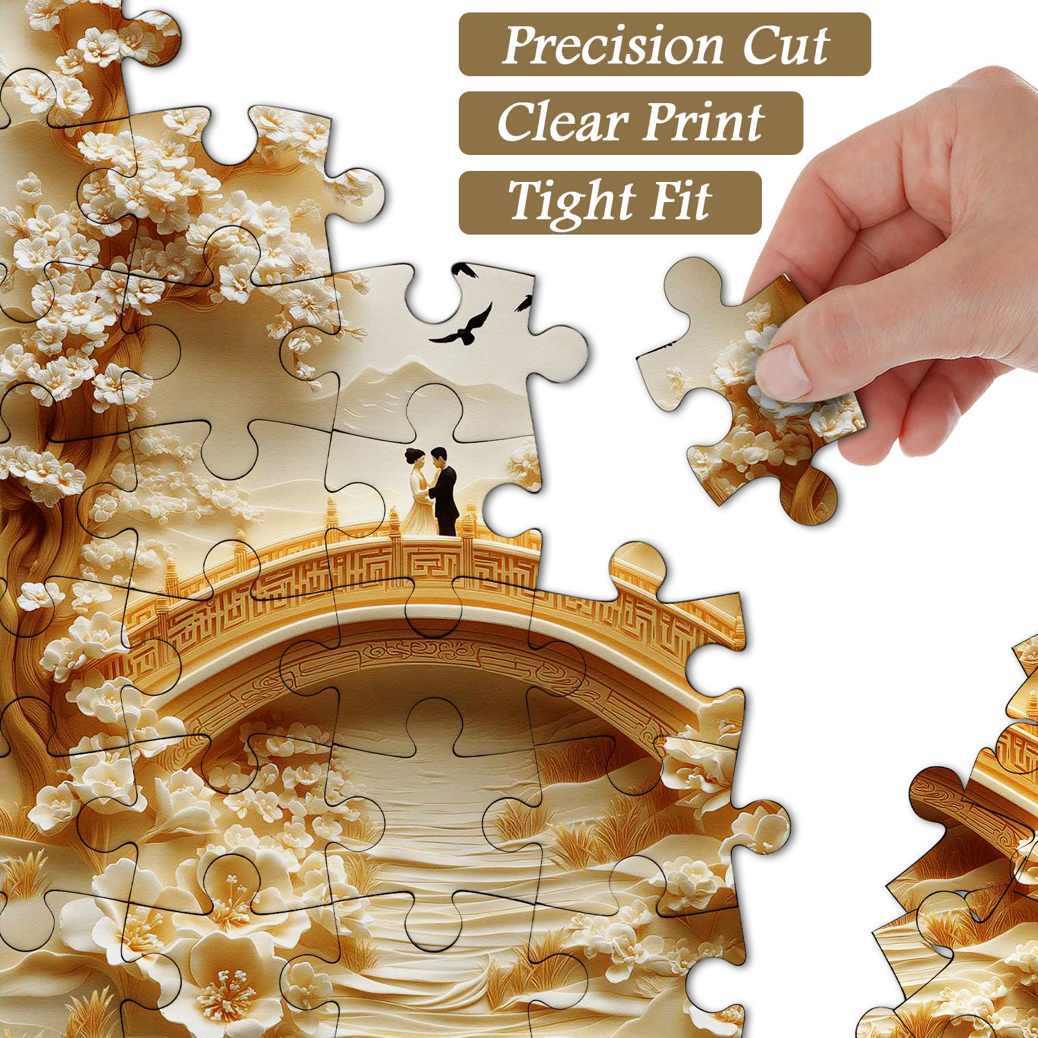 Golden Lovers Bridge Jigsaw Puzzle 1000 Pieces