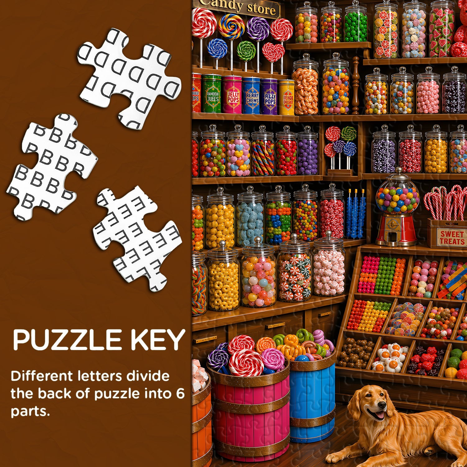Candy Shop Pup Jigsaw Puzzle 1000 Pieces